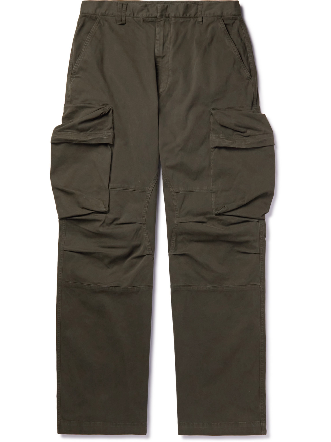 Moncler Wide-leg Stretch-cotton Cargo Trousers In Gray
