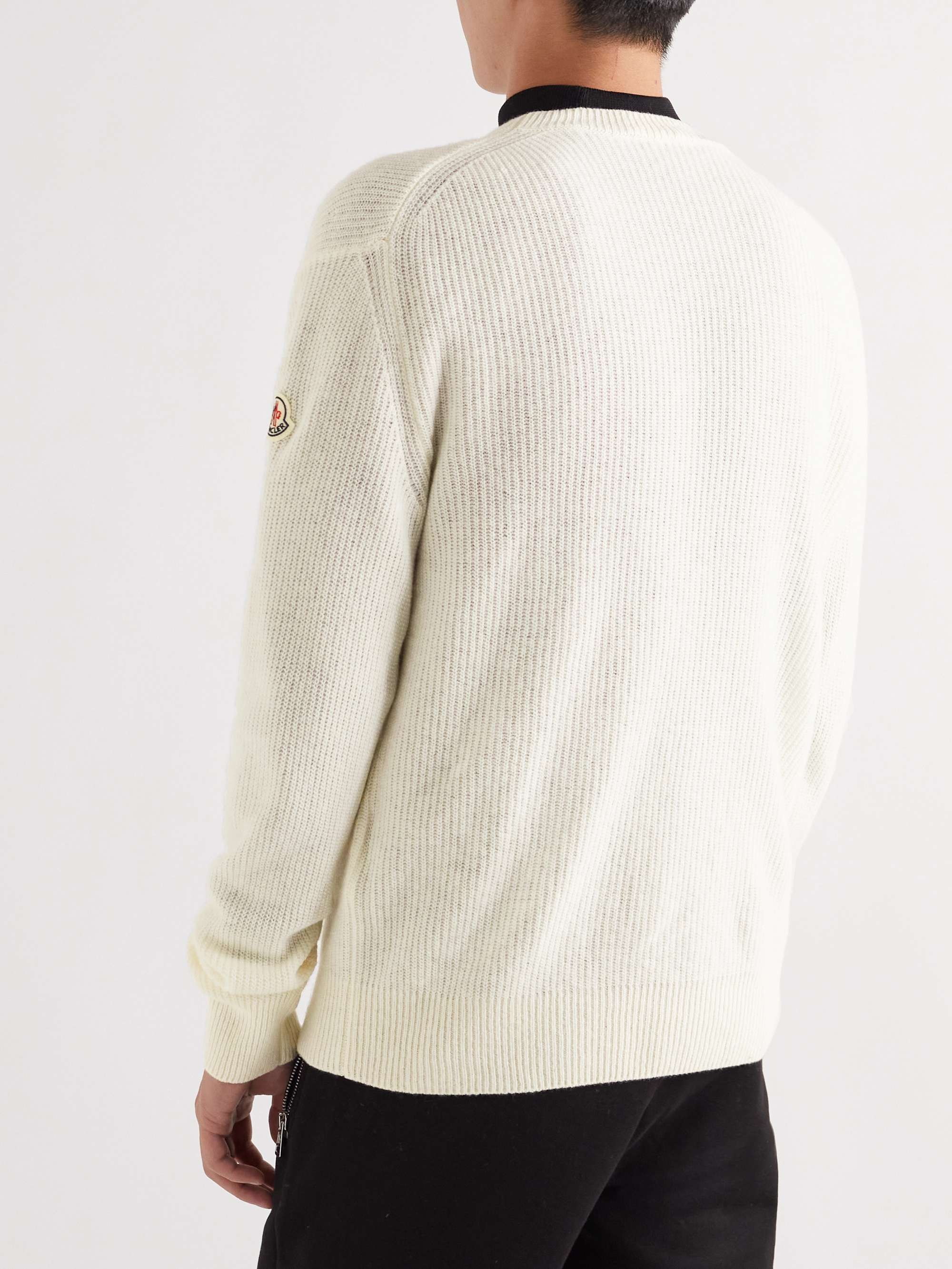MONCLER Ribbed Virgin Wool and Cashmere-Blend Sweater