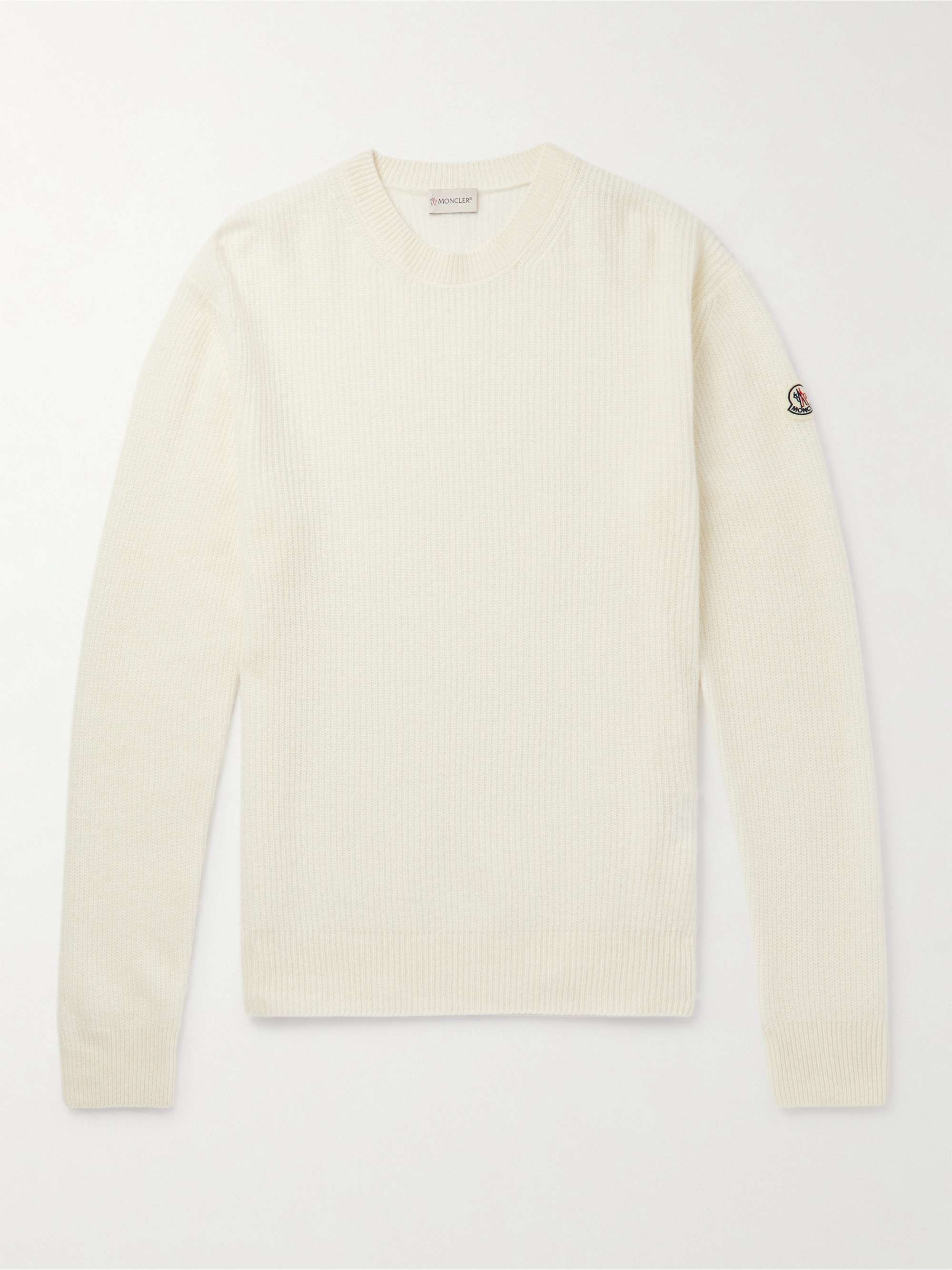MONCLER Ribbed Virgin Wool and Cashmere-Blend Sweater