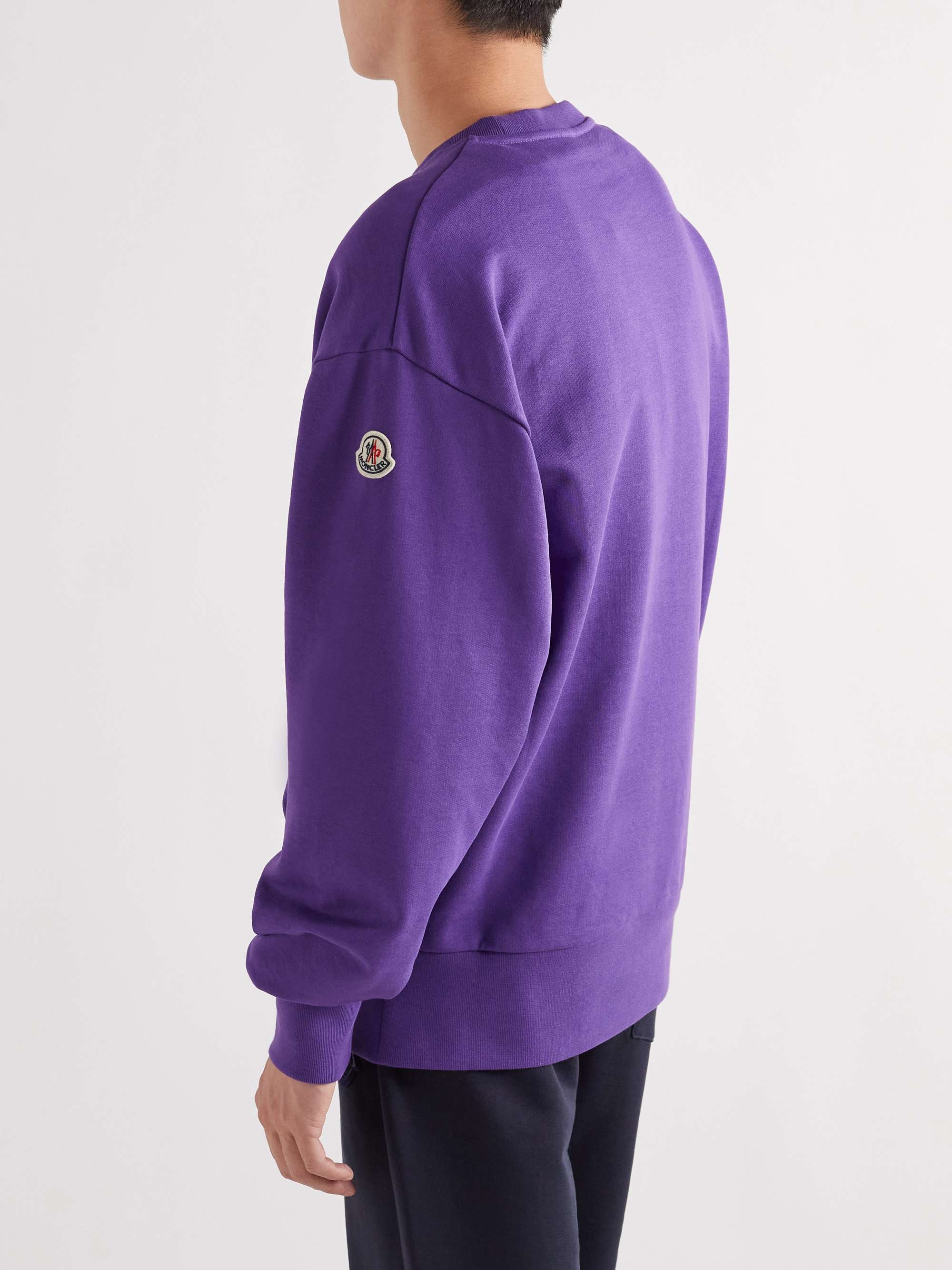 MONCLER Bouclé-Trimmed Cotton-Jersey Sweatshirt