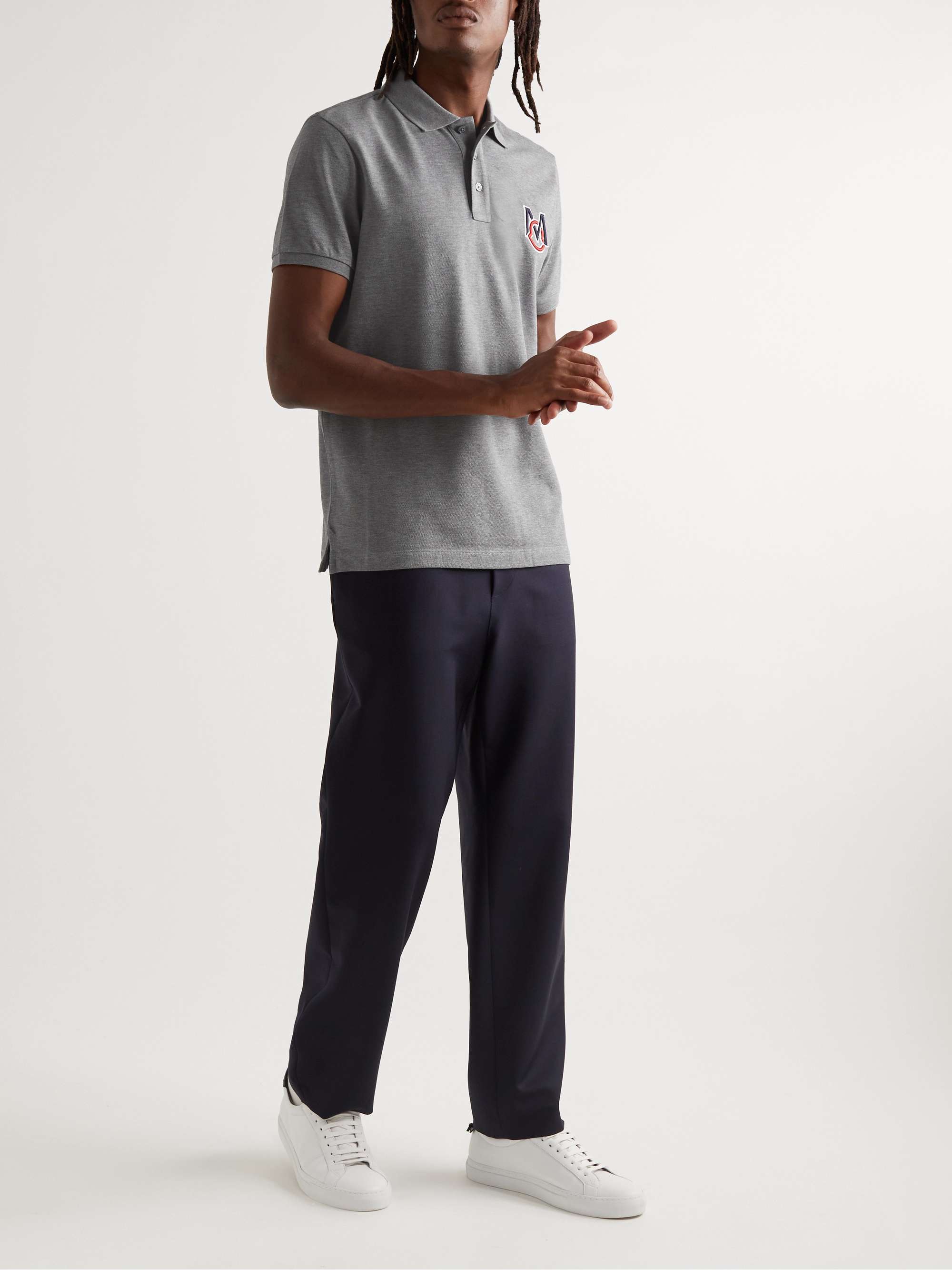 MONCLER Logo-Embroidered Cotton-Piqué Polo Shirt
