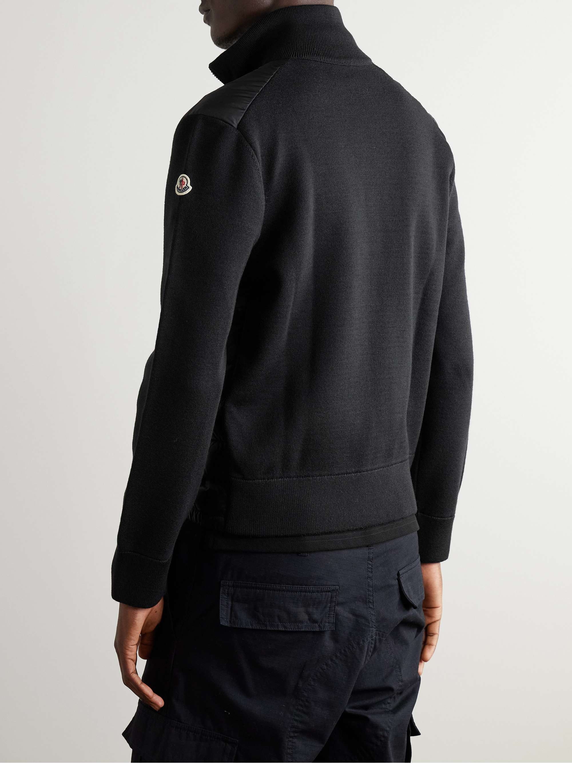 MONCLER Slim-Fit Panelled Wool-Blend and Quilted Shell Down Zip-Up Cardigan