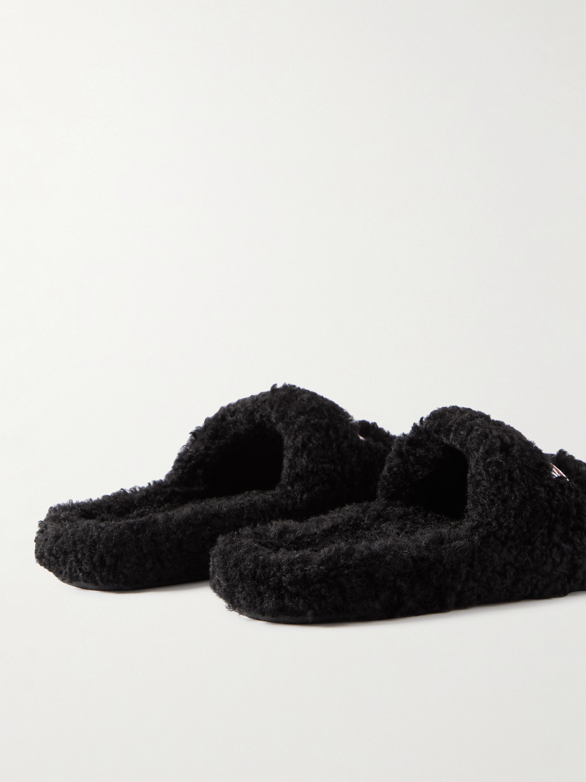 Balenciaga Political Campaign Furry Slides In Black