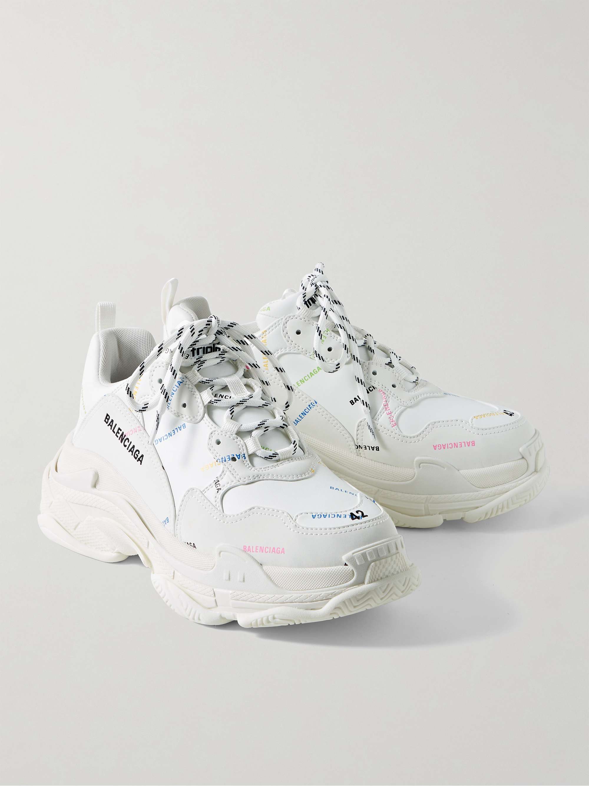 BALENCIAGA Triple S Faux Leather Sneakers