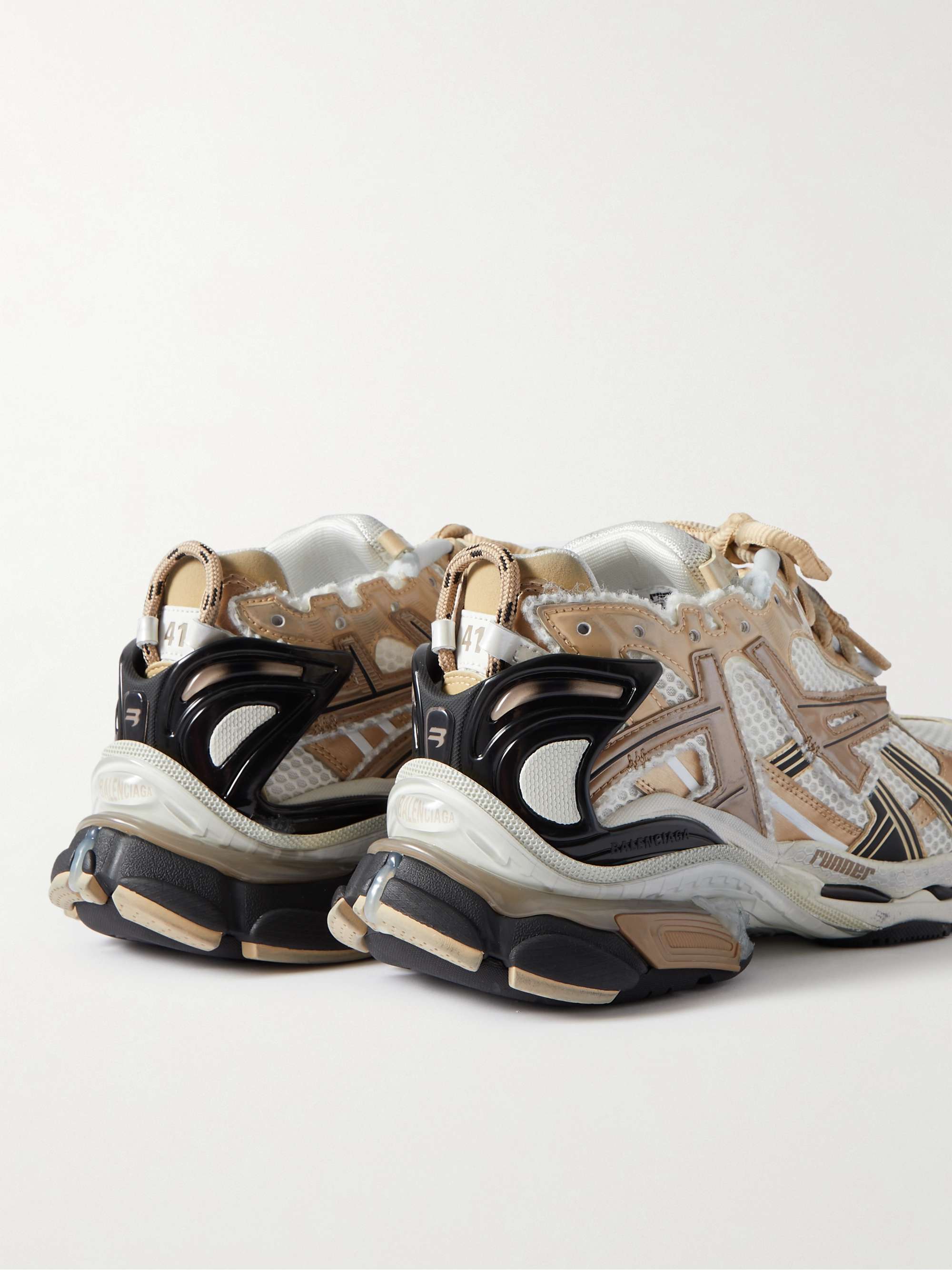 BALENCIAGA Runner Nylon, Mesh and Rubber Sneakers