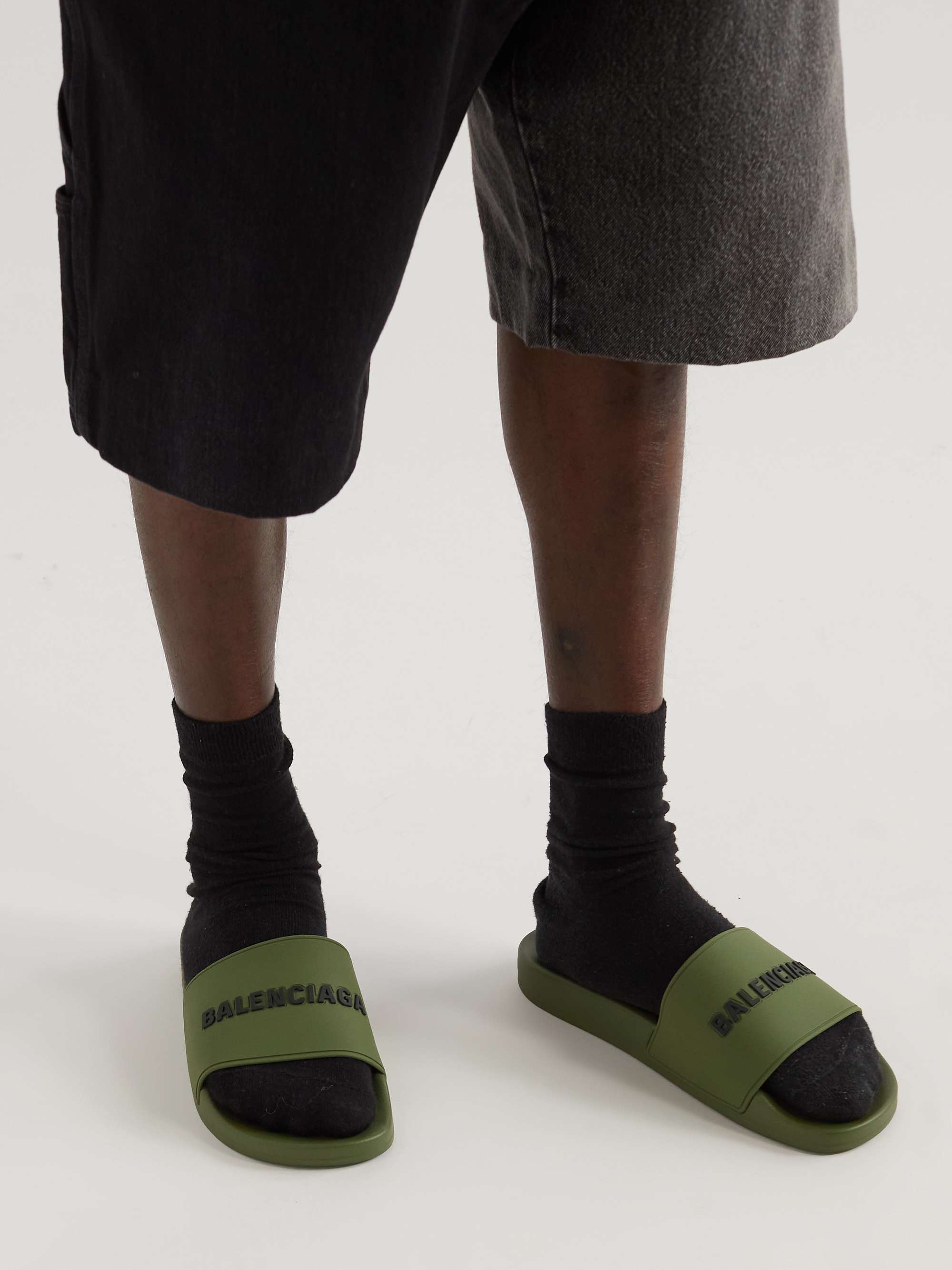 BALENCIAGA Logo-Detailed Rubber Slides
