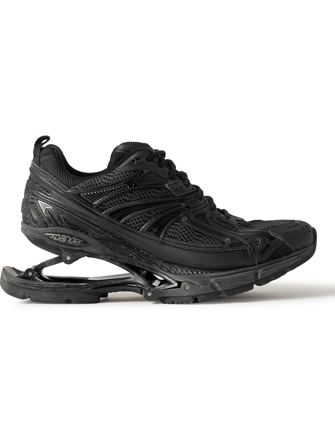 Balenciaga X-pander Suspended-heel Mesh Trainers In Black