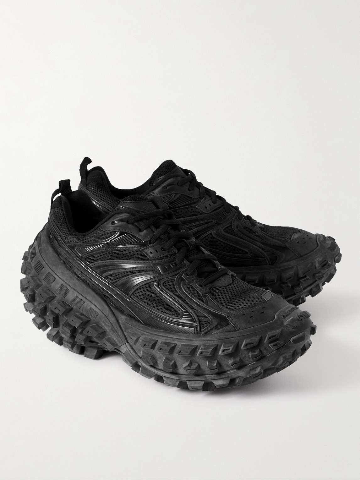 Shop Balenciaga Bouncer Mesh And Rubber Sneakers In Black