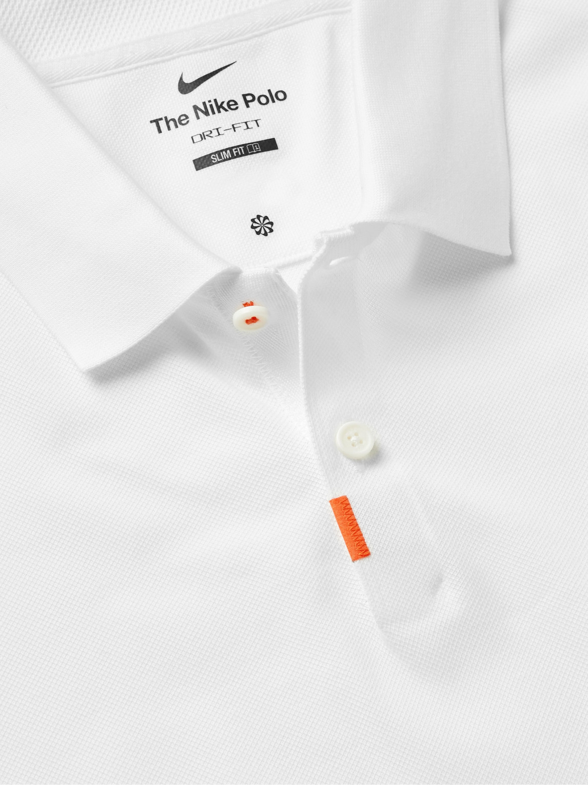 Shop Nike Slim-fit Logo-appliquéd Dri-fit Piqué Polo Shirt In White