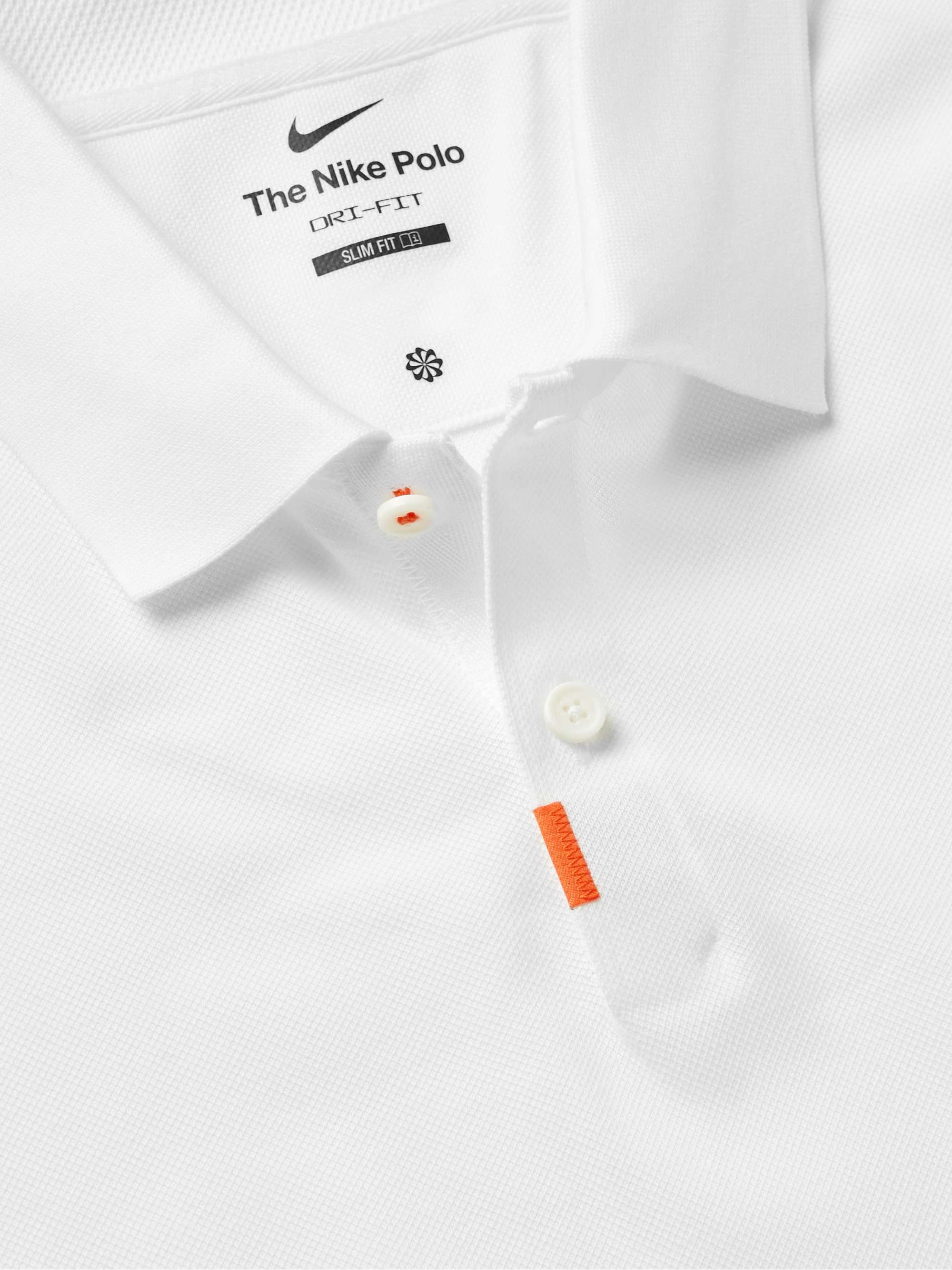 NIKE TENNIS Slim-Fit Logo-Appliquéd Dri-FIT Piqué Polo Shirt