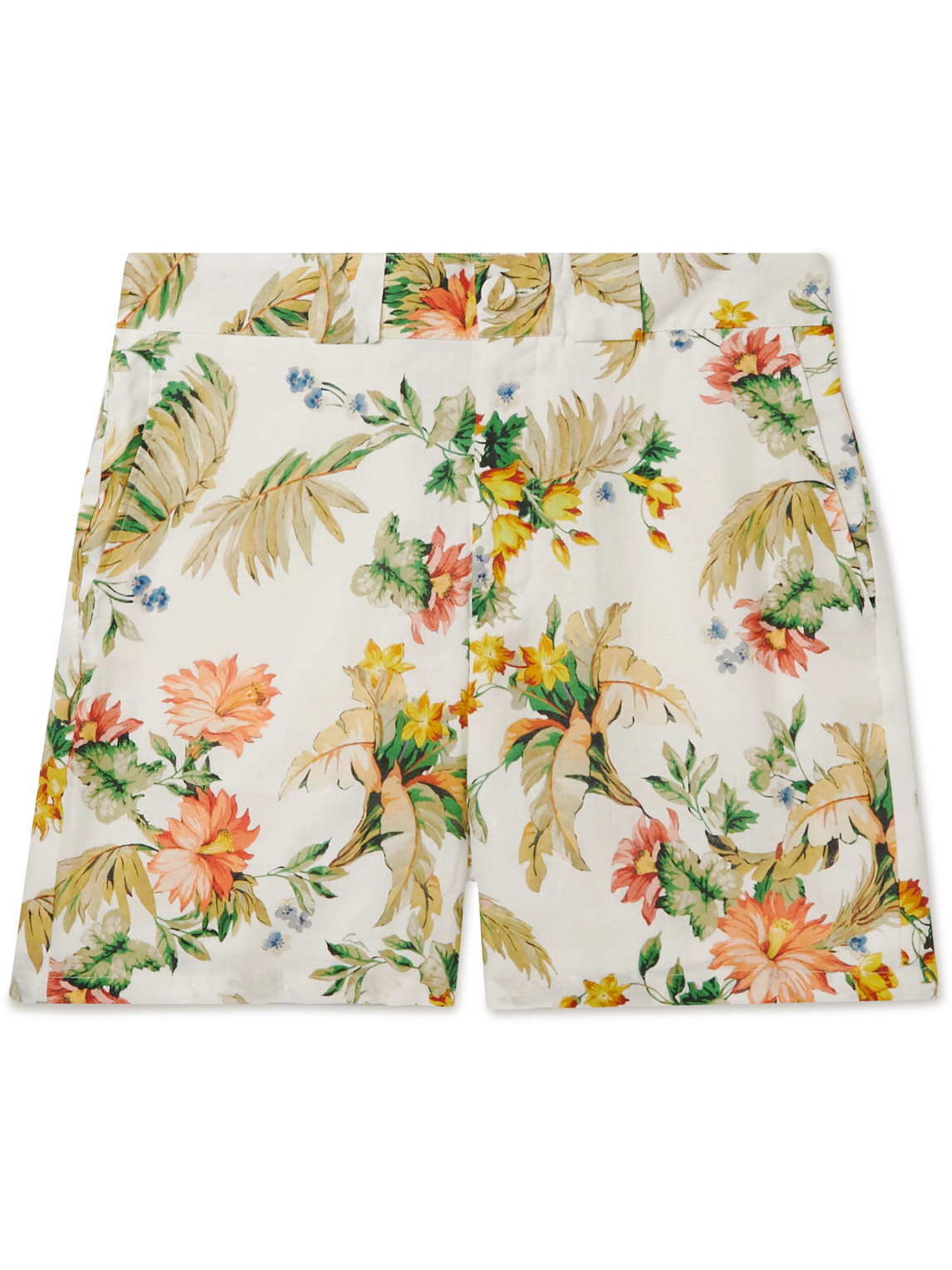 Lucas Straight-Leg Floral-Print Linen Bermuda Shorts