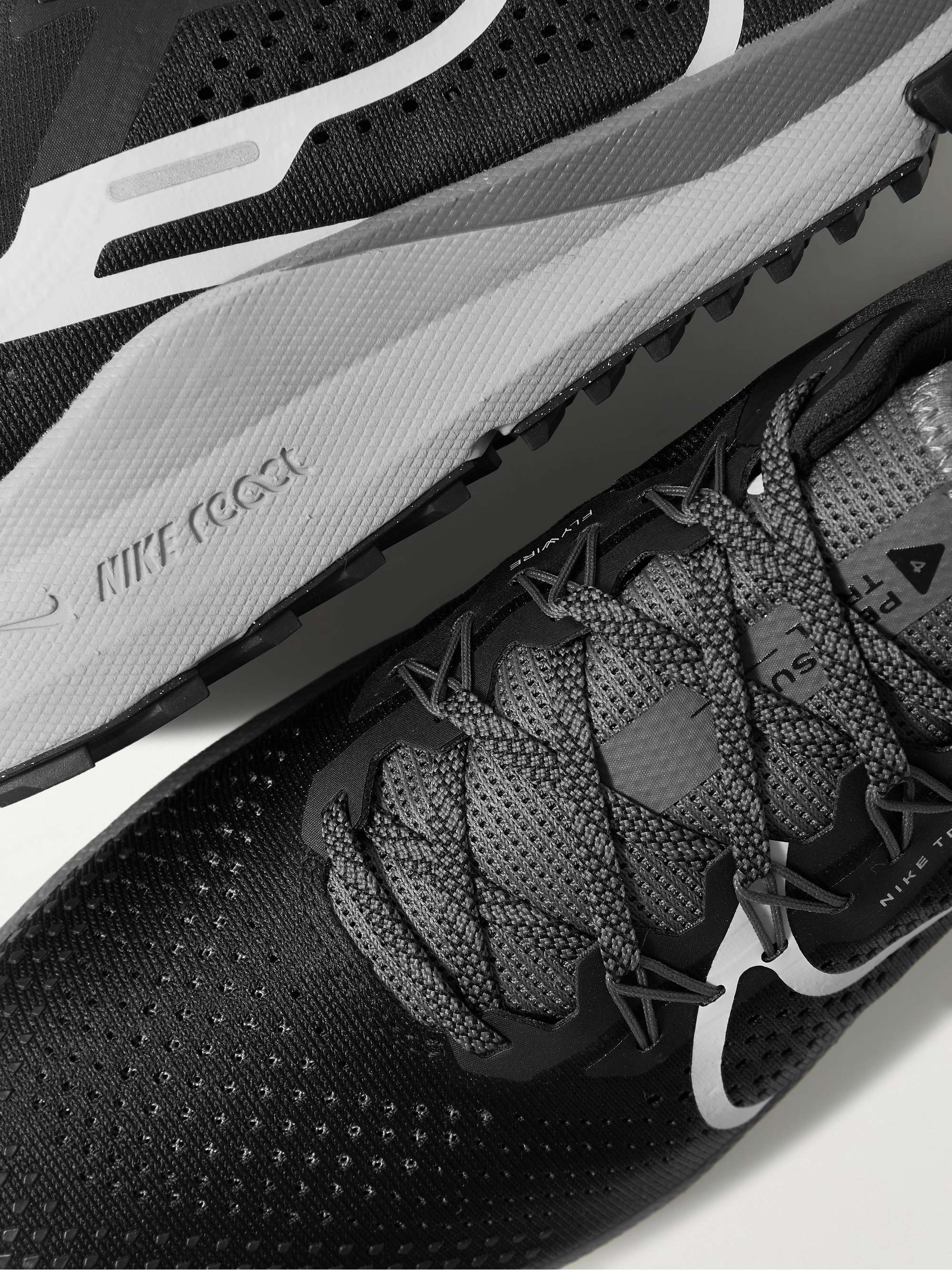 NIKE RUNNING React Pegasus Trail 4 Rubber-Trimmed Mesh Running Sneakers