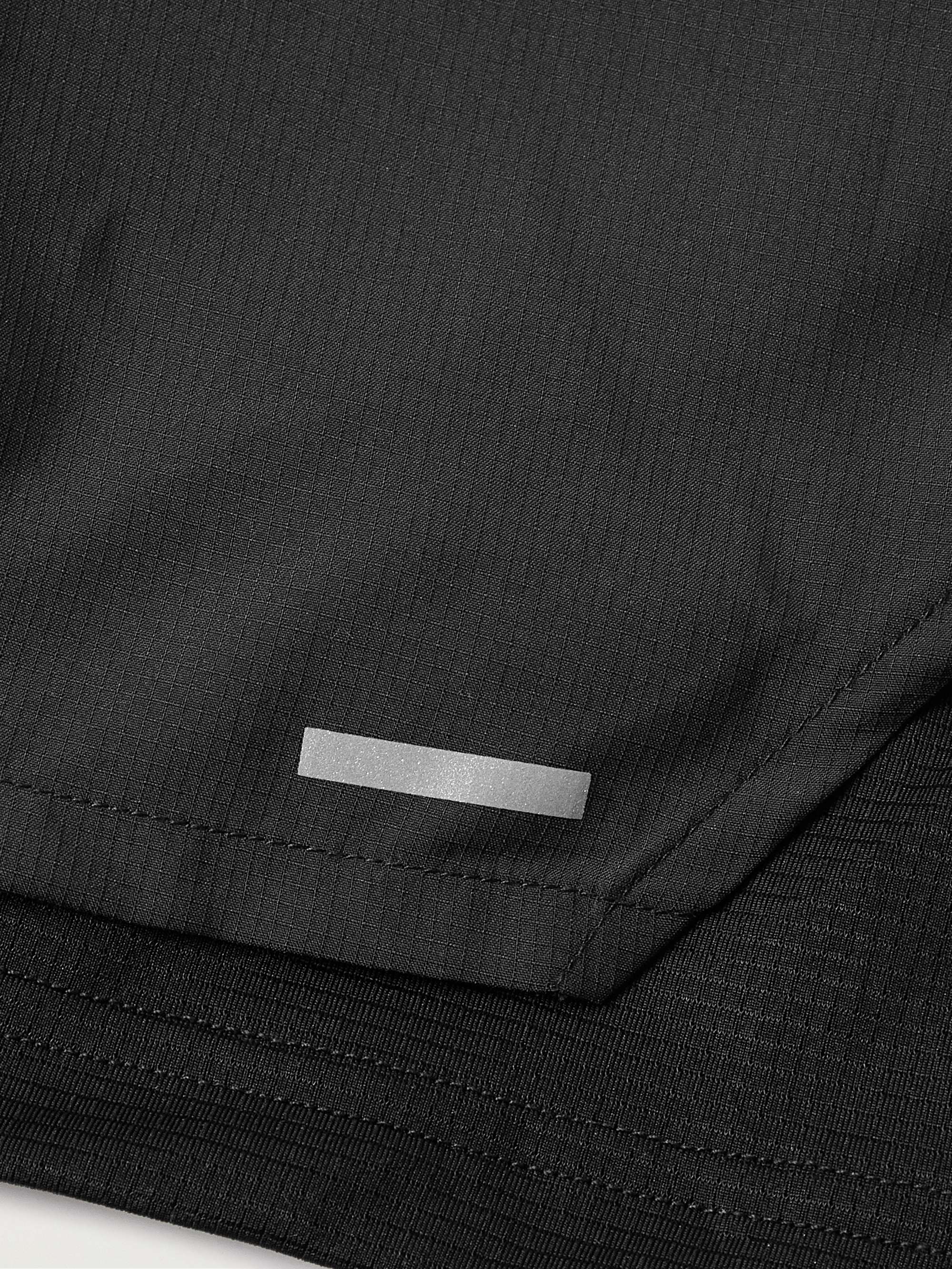 NIKE RUNNING Stride 2-in-1 Straight-Leg Mesh-Panelled Dri-FIT Ripstop Drawstring Shorts