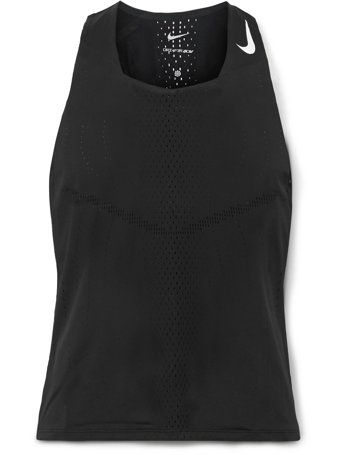 Shop Nike Aeroswift Perforated Dri-fit Adv Tank Top In Black