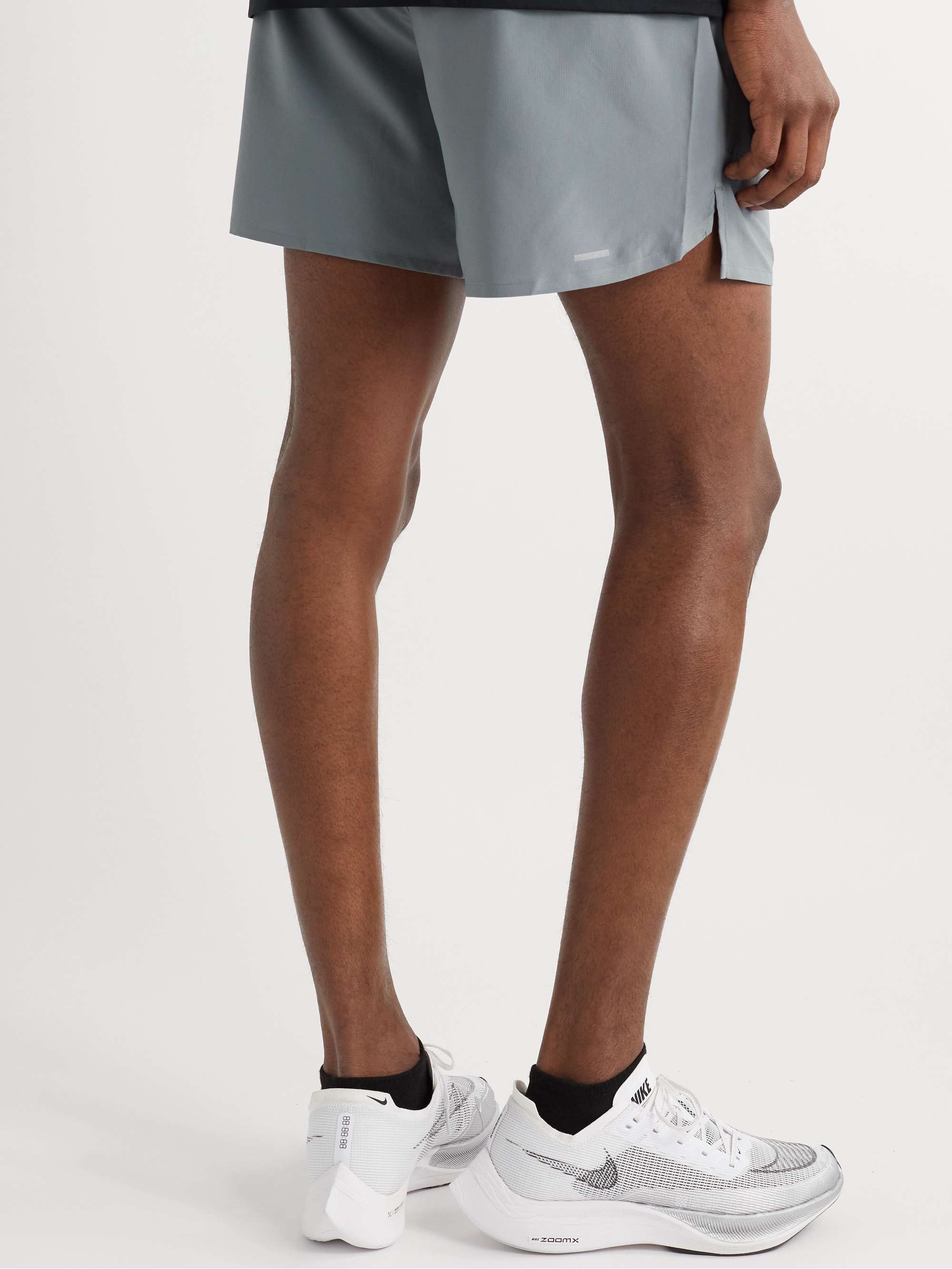 NIKE RUNNING Stride Straight-Leg Mesh-Panelled Dri-FIT Ripstop Shorts
