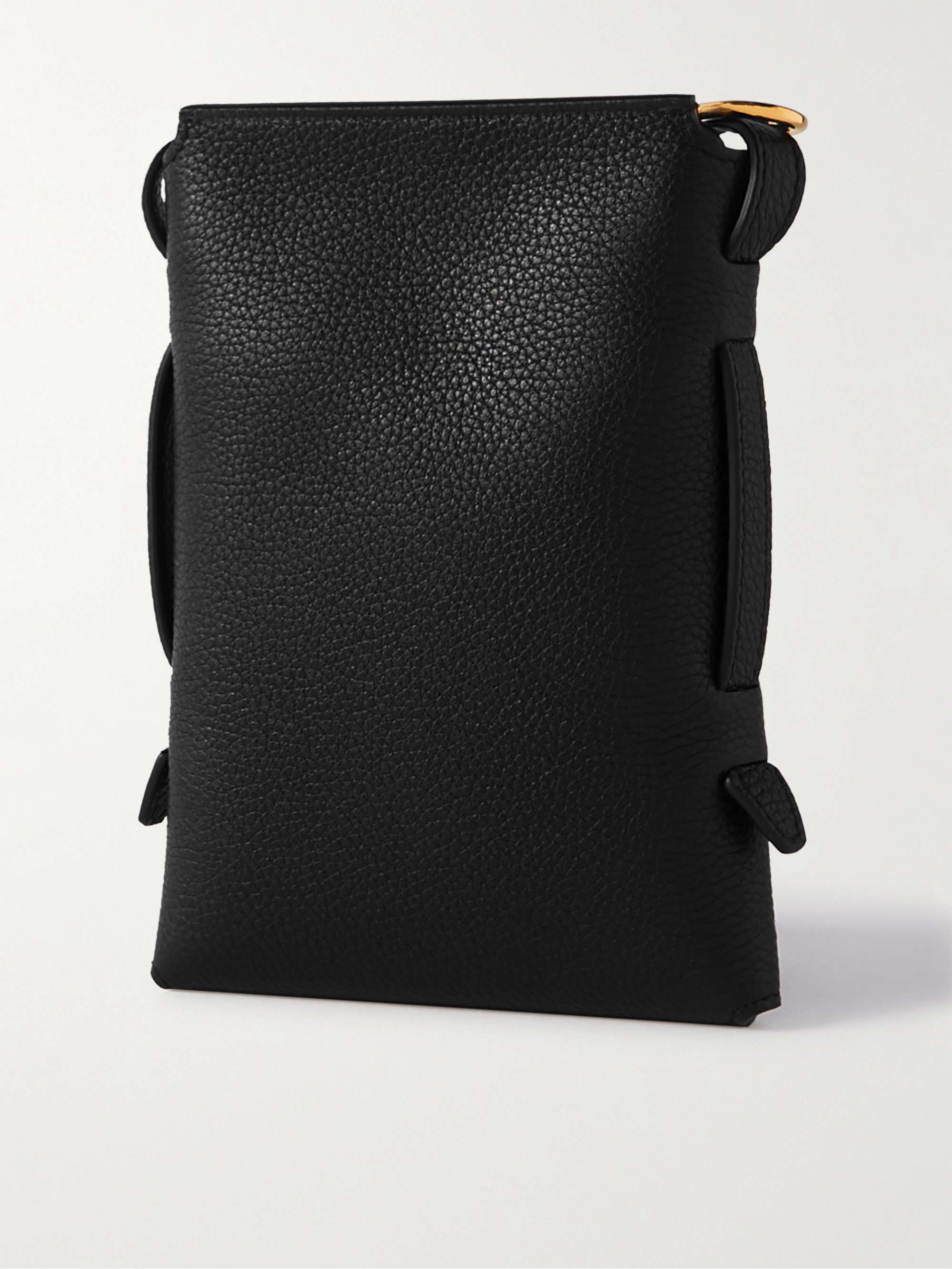 TOM FORD Pebble-Grain Leather Messenger Bag