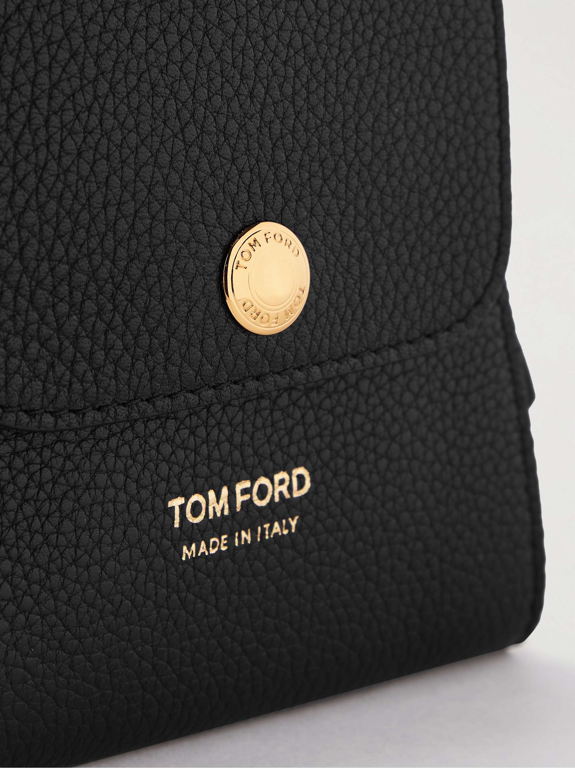TOM FORD Pebble-Grain Leather Messenger Bag