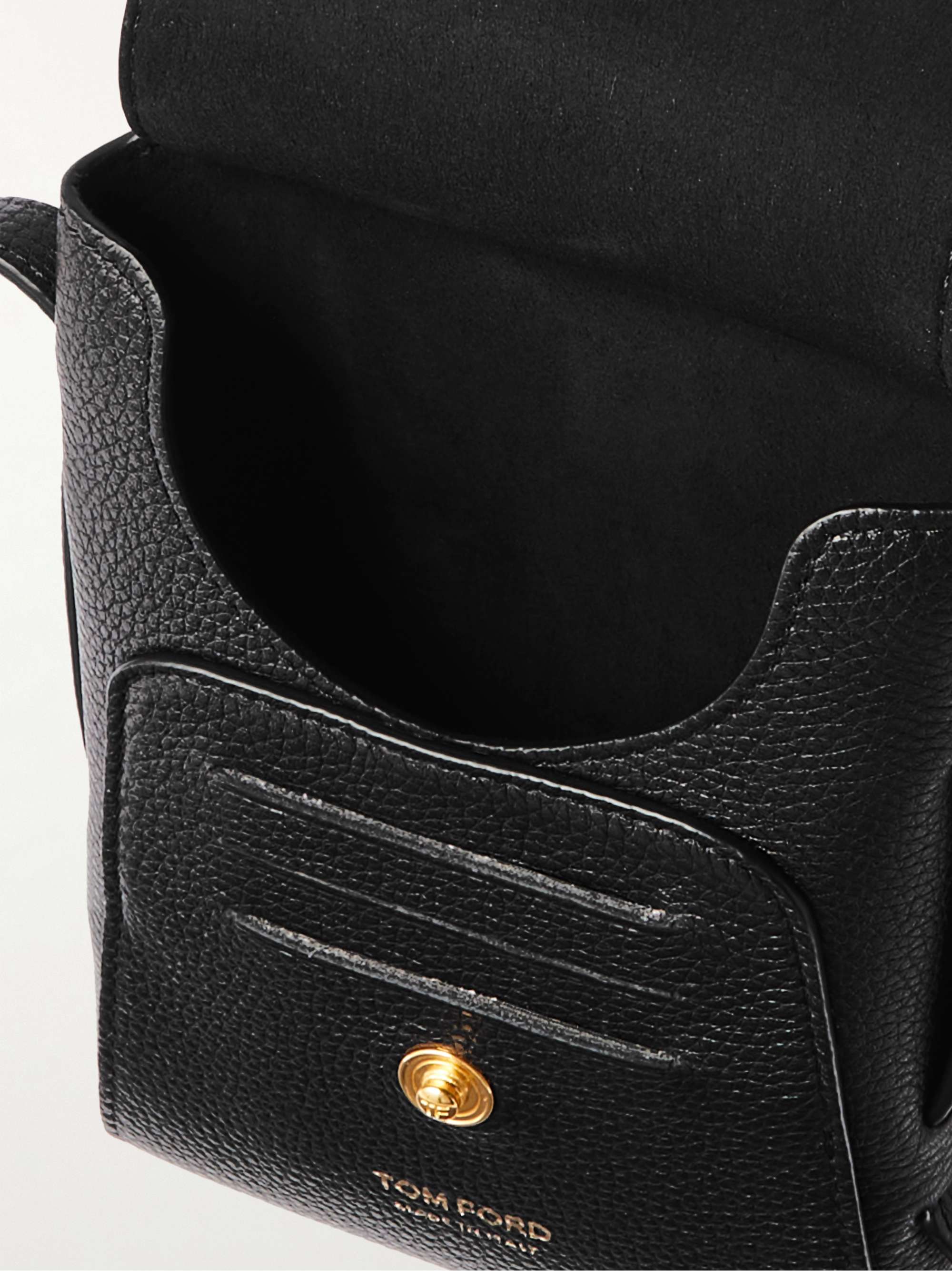 TOM FORD Pebble-Grain Leather Messenger Bag