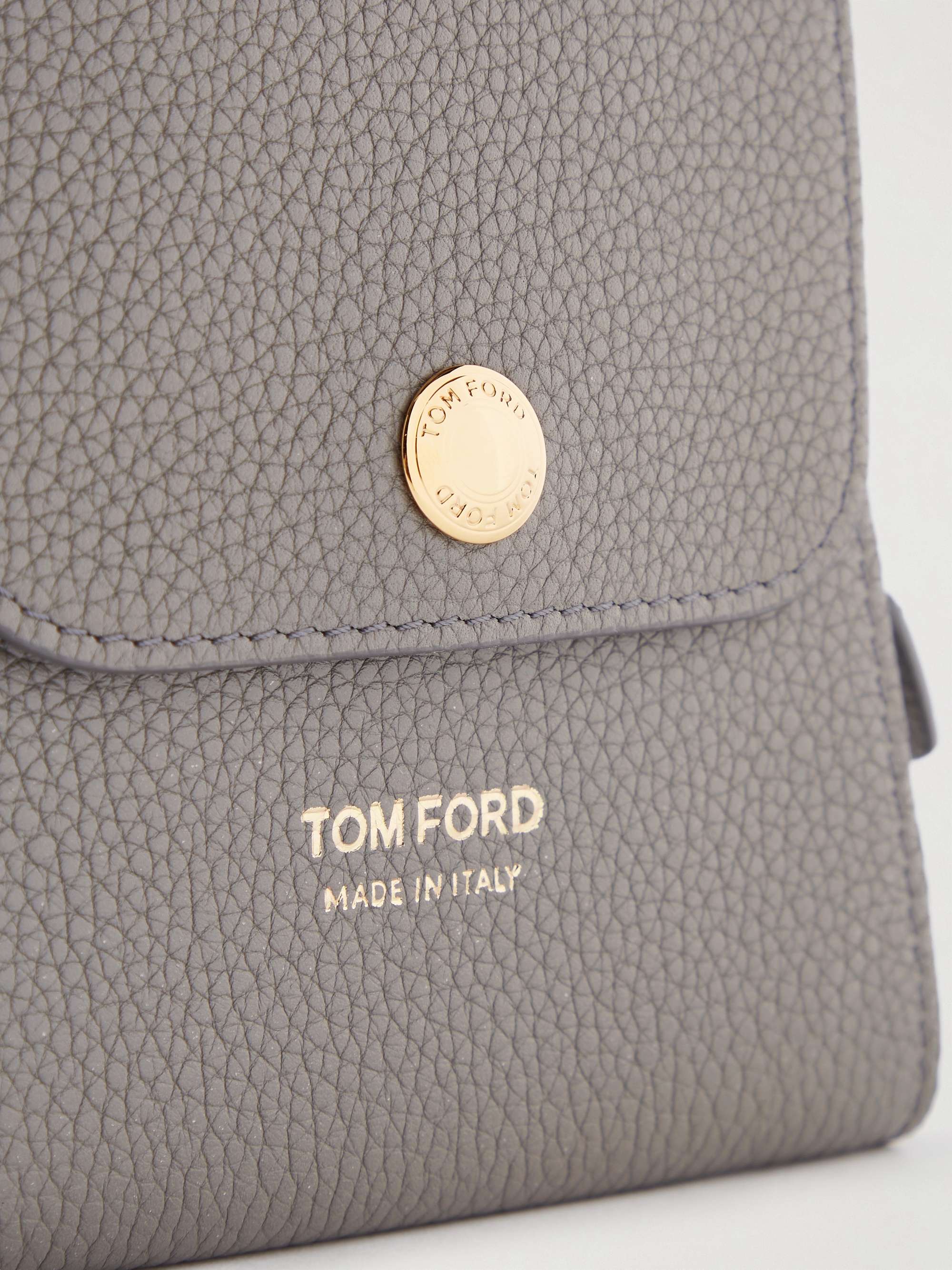 TOM FORD Pebble-Grain Leather Messenger Bag