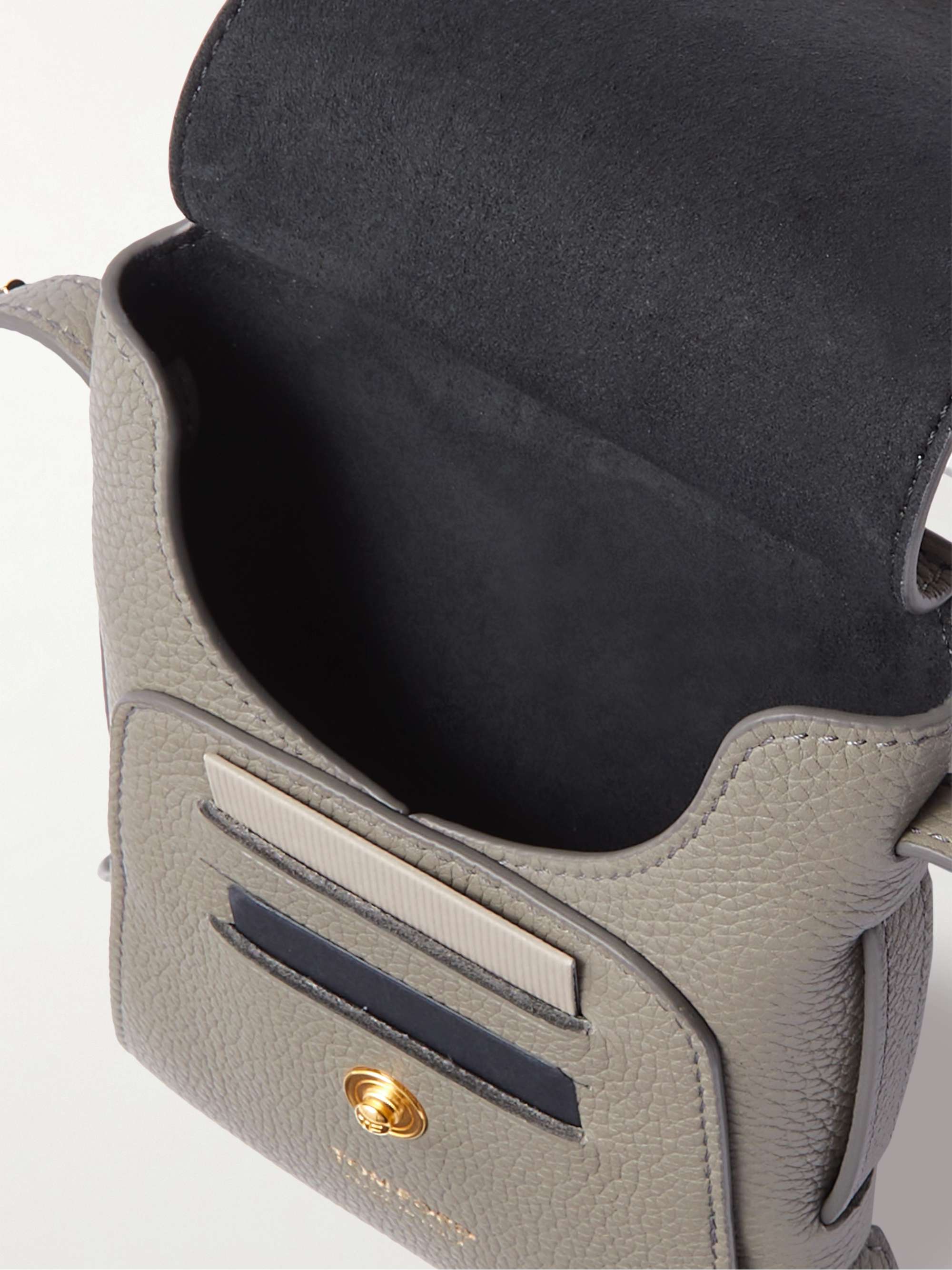 TOM FORD Pebble-Grain Leather Messenger Bag