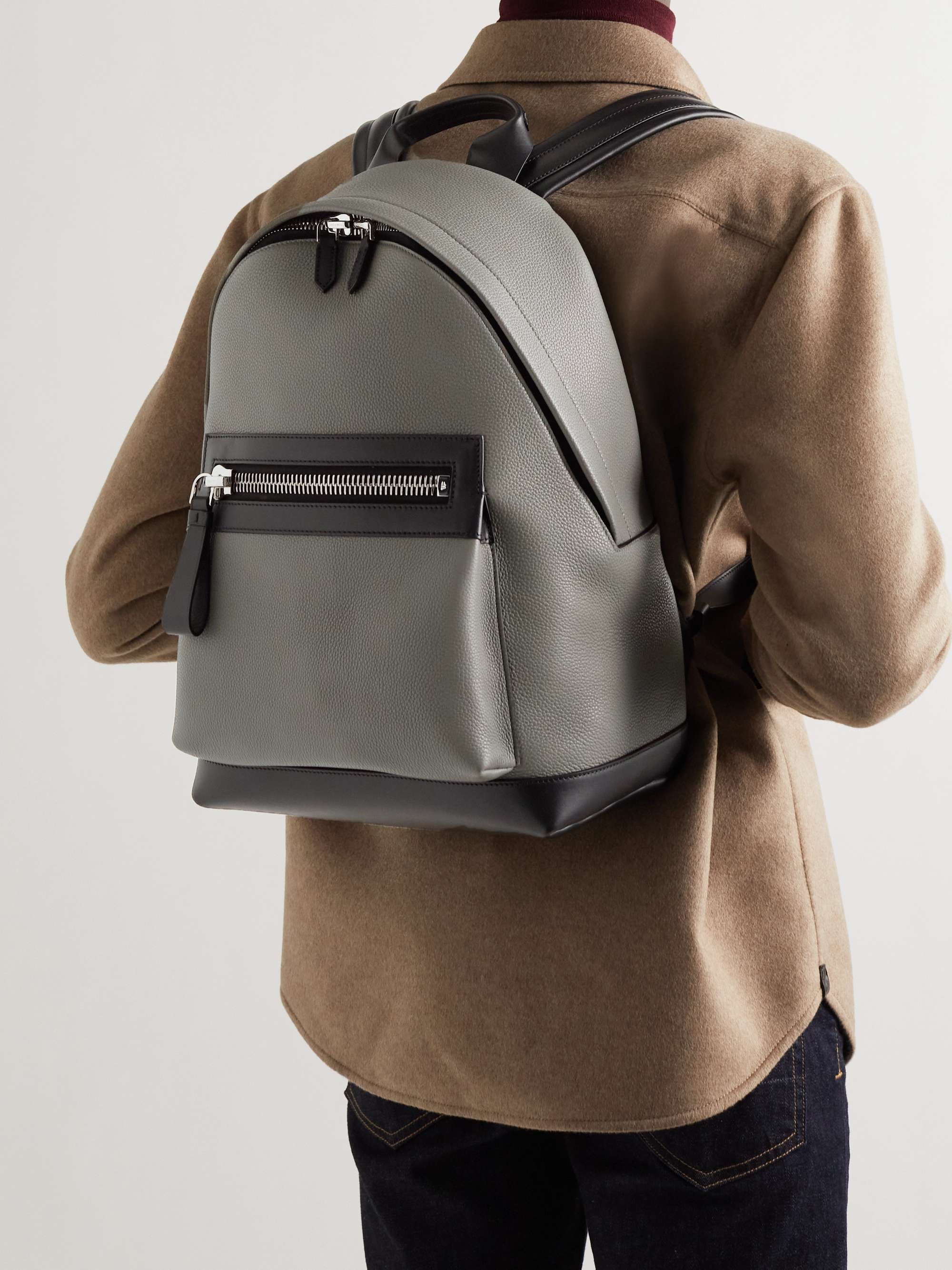 TOM FORD Buckley Pebble-Grain Leather Backpack for Men | MR PORTER