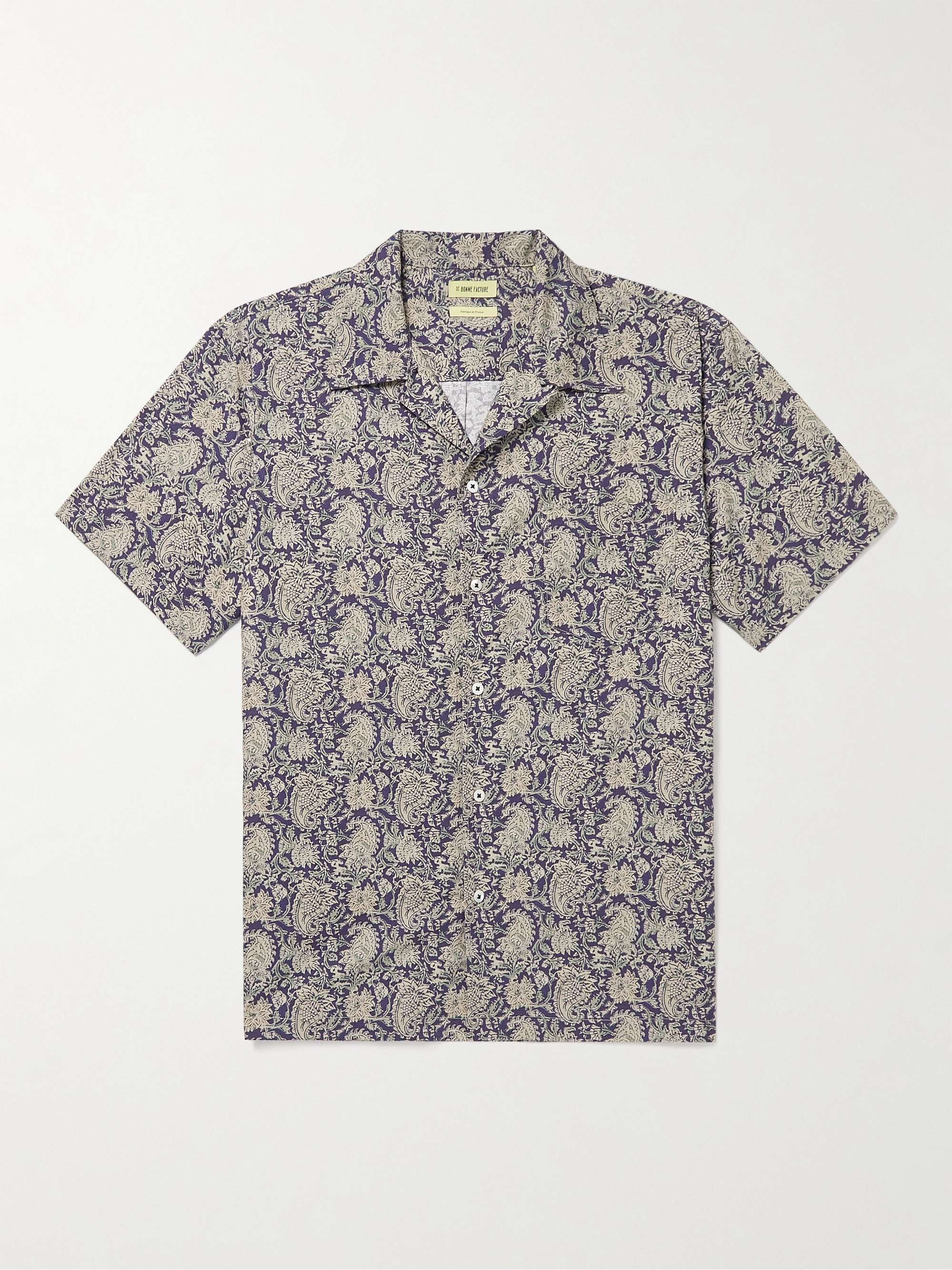 DE BONNE FACTURE Convertible-Collar Cotton-Voile Shirt