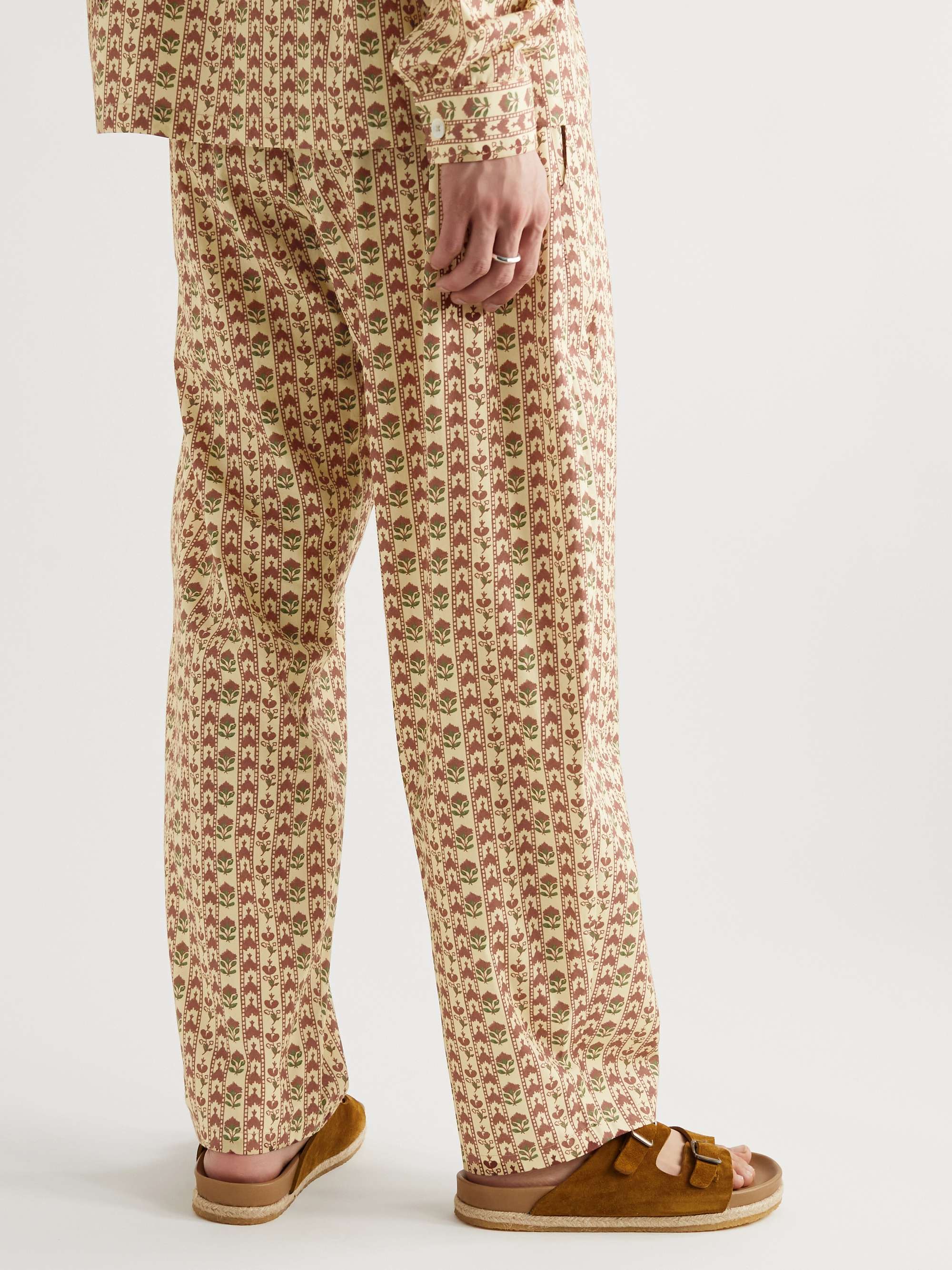 DE BONNE FACTURE Wide-Leg Printed Cotton-Voile Trousers for Men | MR PORTER