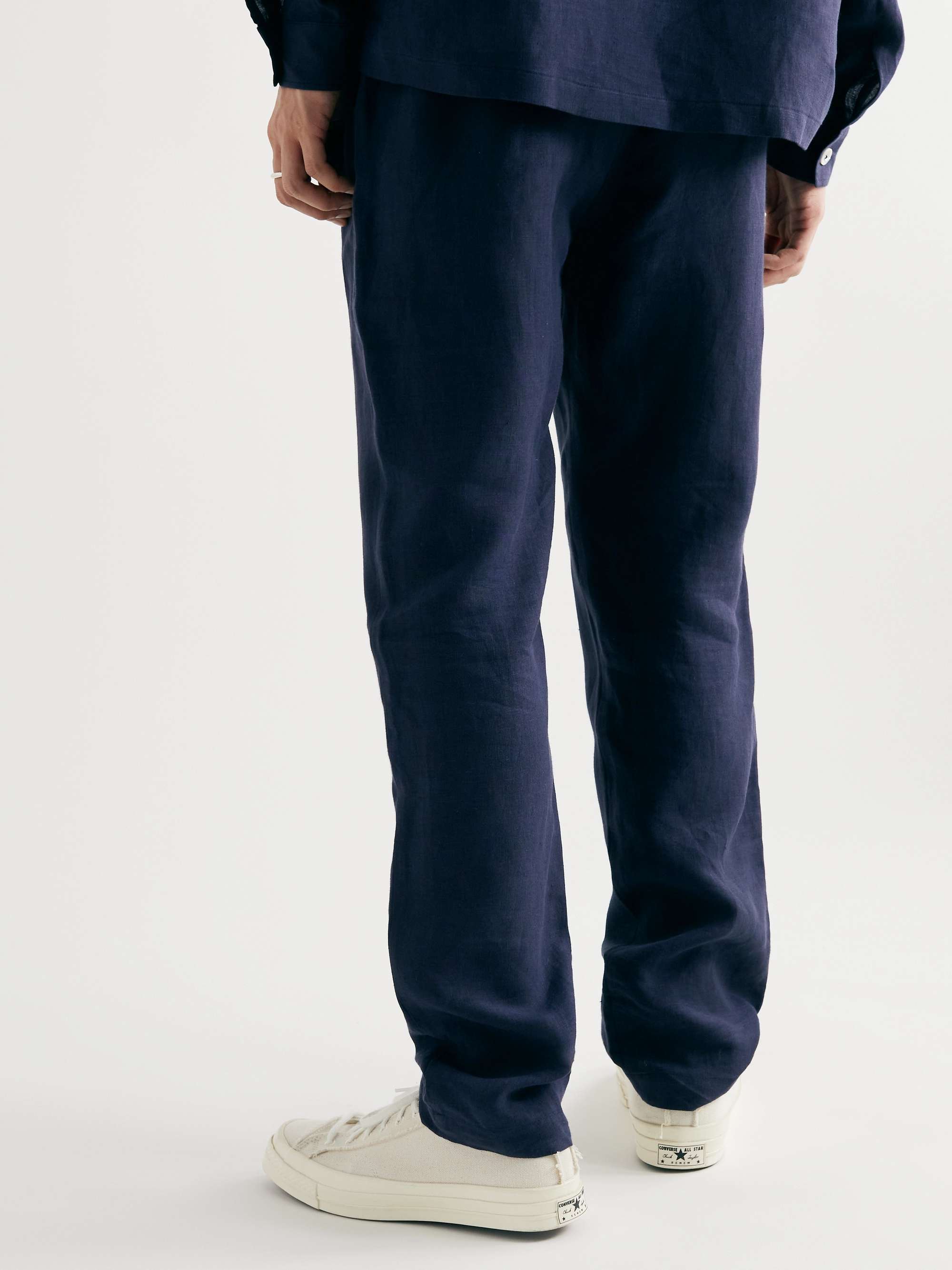 DE BONNE FACTURE Straight-Leg Linen Drawstring Trousers for Men | MR PORTER