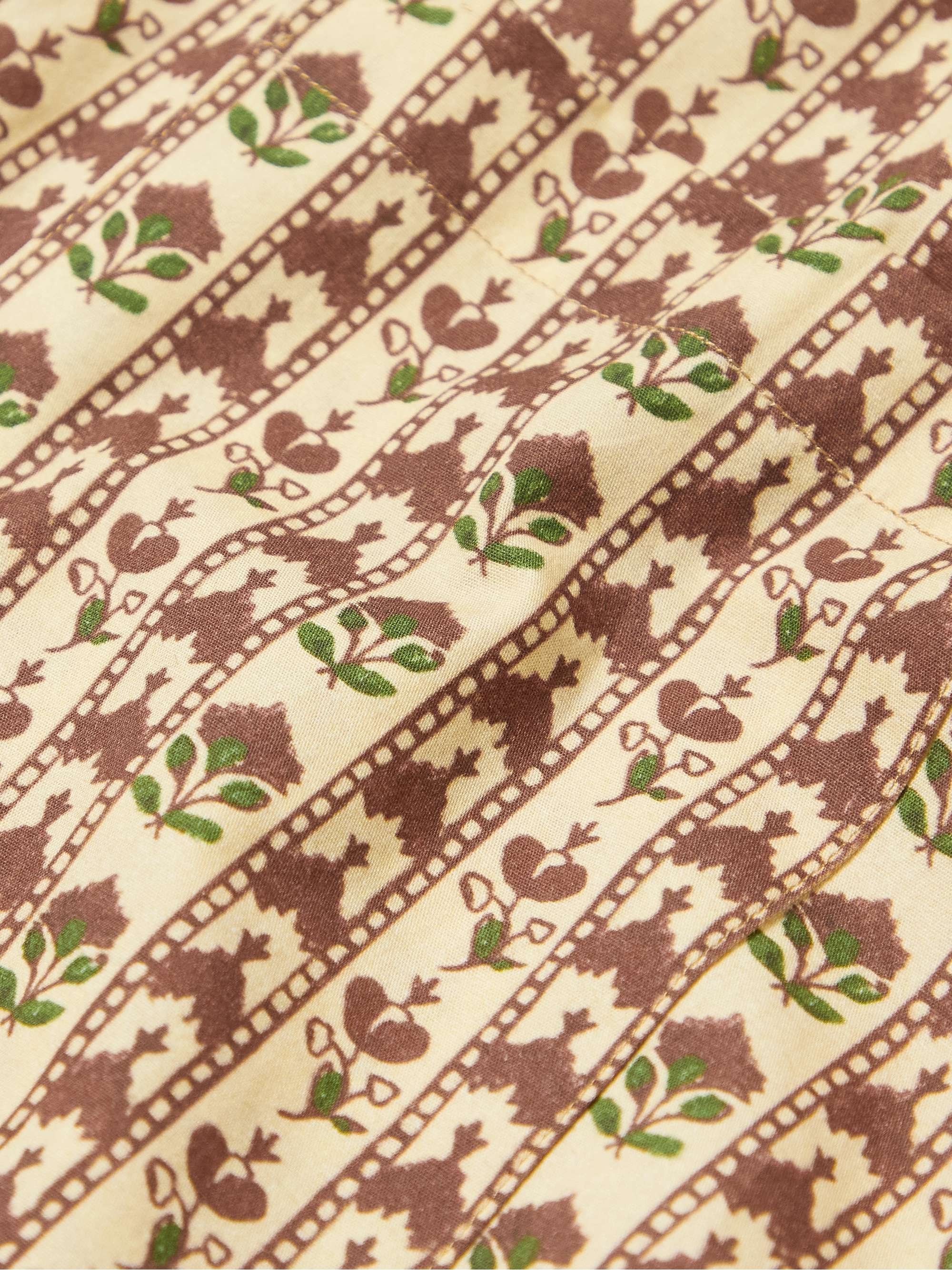 DE BONNE FACTURE Camp-Collar Printed Cotton-Voile Overshirt