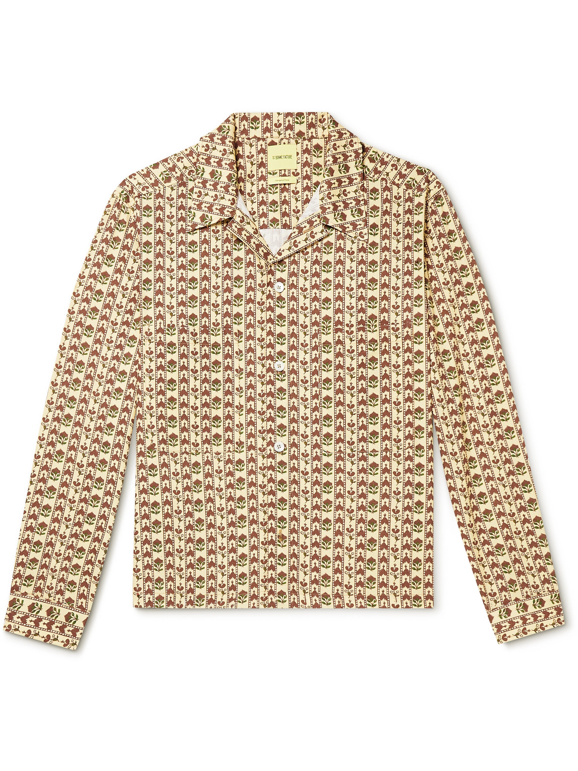 Camp-Collar Printed Cotton-Voile Overshirt