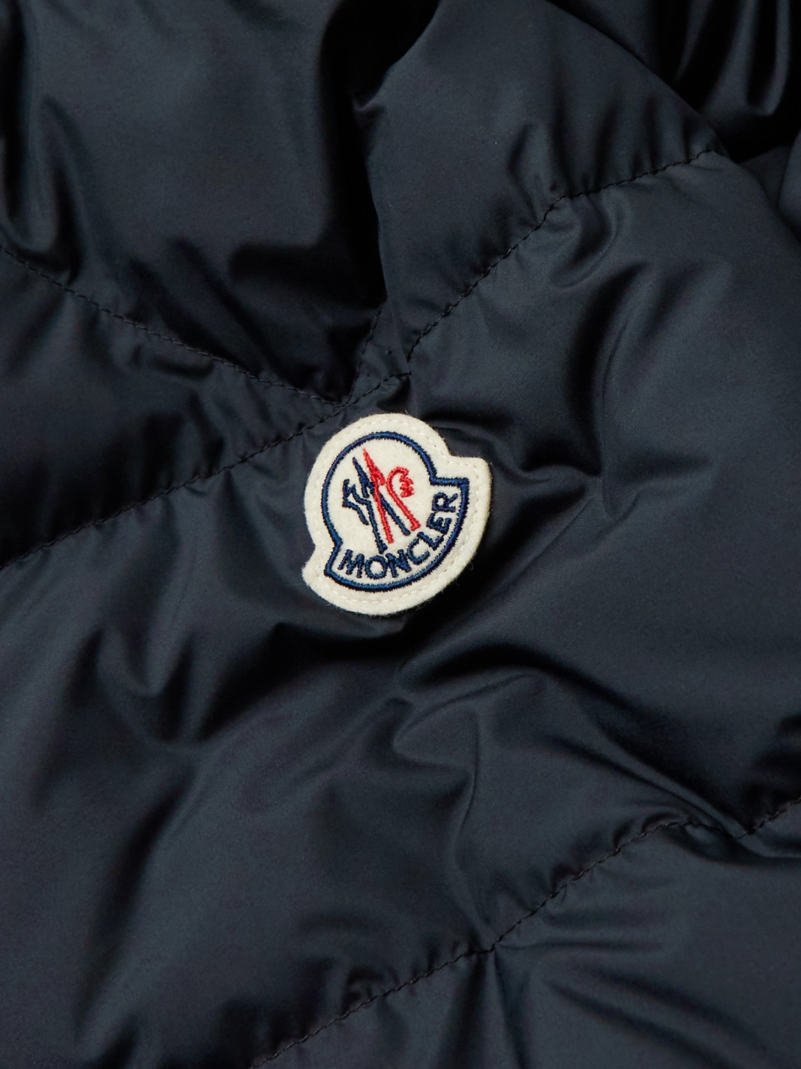 Moncler Cardere Logo-print Quilted Shell Hooded Down Jacket In Black