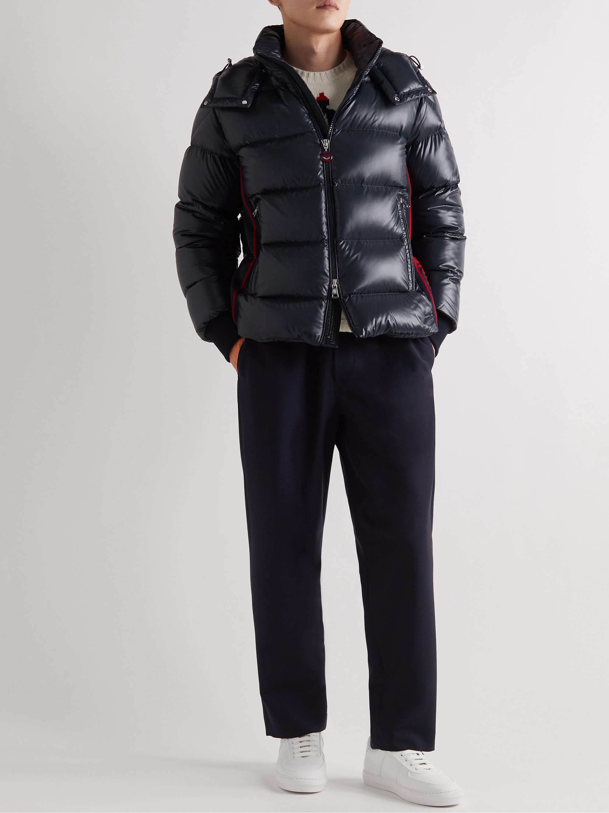 MONCLER Logo-Appliquéd Leather-Trimmed Quilted Cotton-Corduroy Down Jacket  for Men