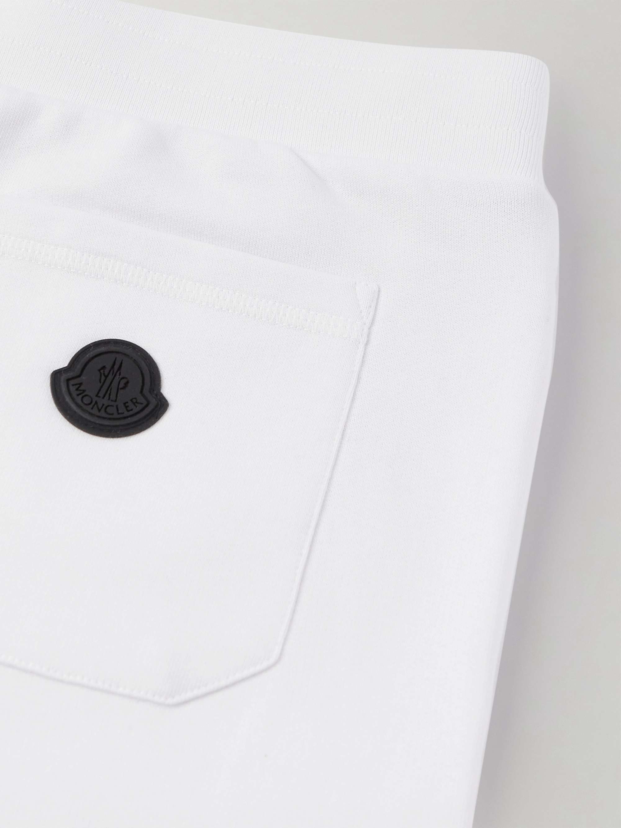 MONCLER Tapered Logo-Embroidered Cotton-Jersey Sweatpants MONCLER Tapered Logo-Embroidered Cotton-Jersey Sweatpants