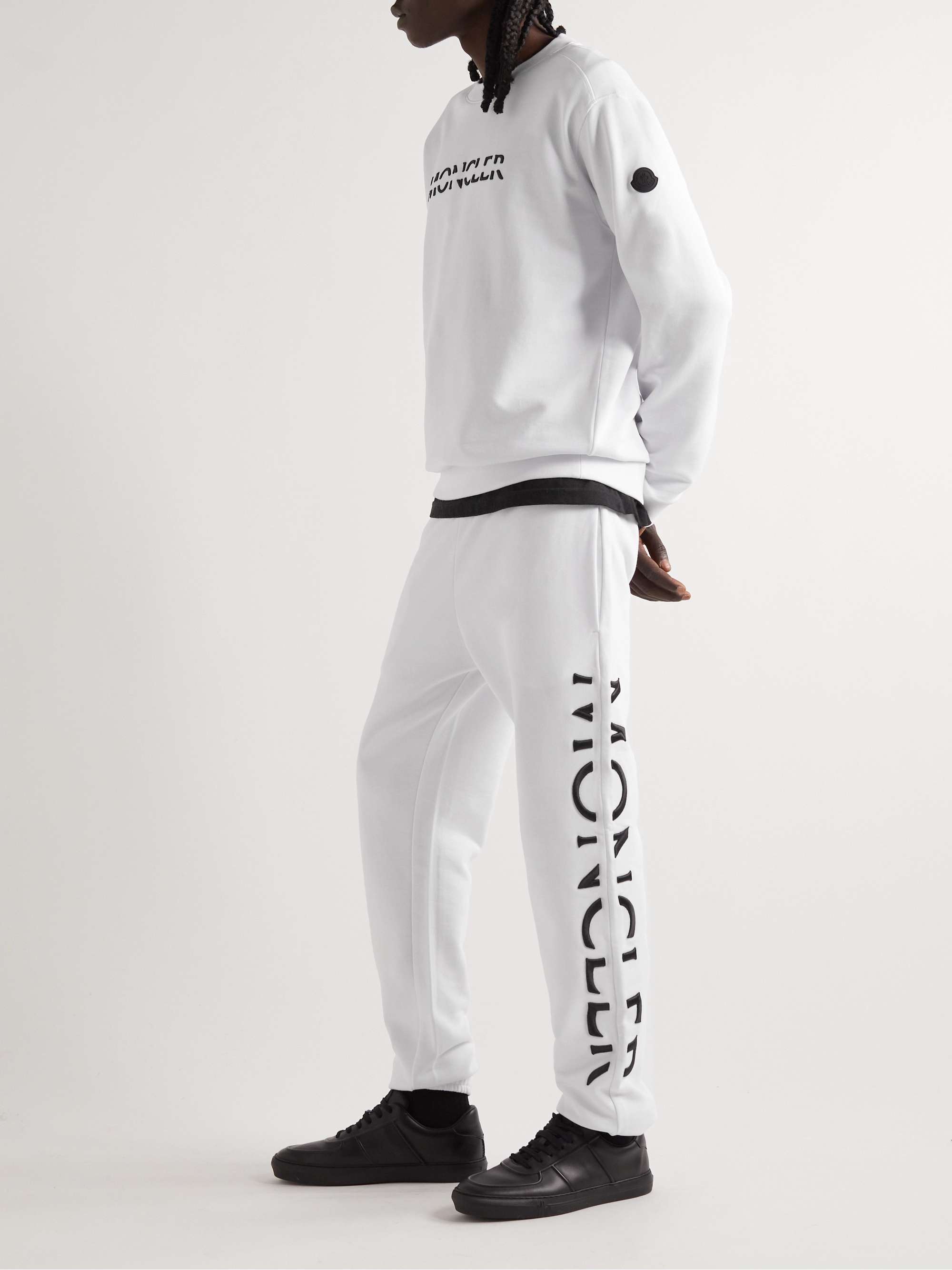 Sweatpants MONCLER PORTER MR for Logo-Embroidered | Men Cotton-Jersey Tapered