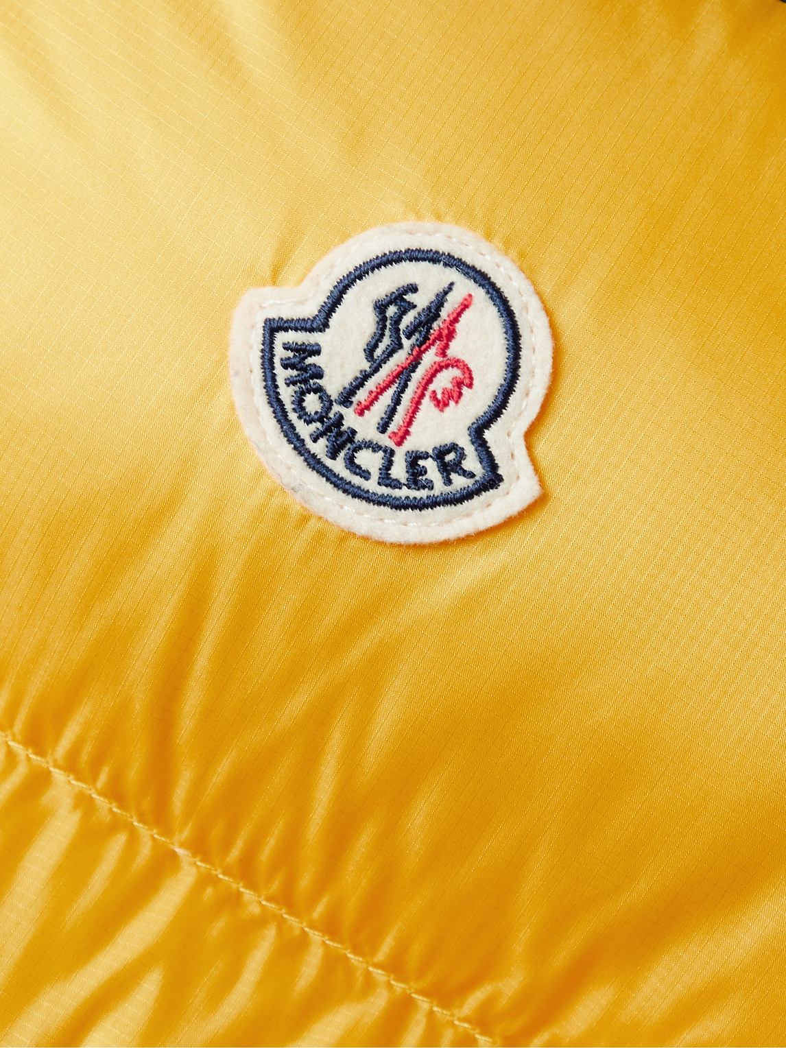 Moncler Two-tone Logo-patch Padded Jacket In Yellow