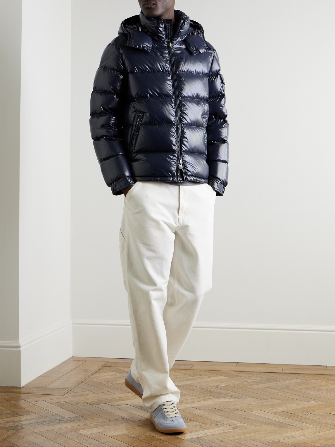 Moncler Cuvellier Water Resistant Down Puffer Jacket In Blue