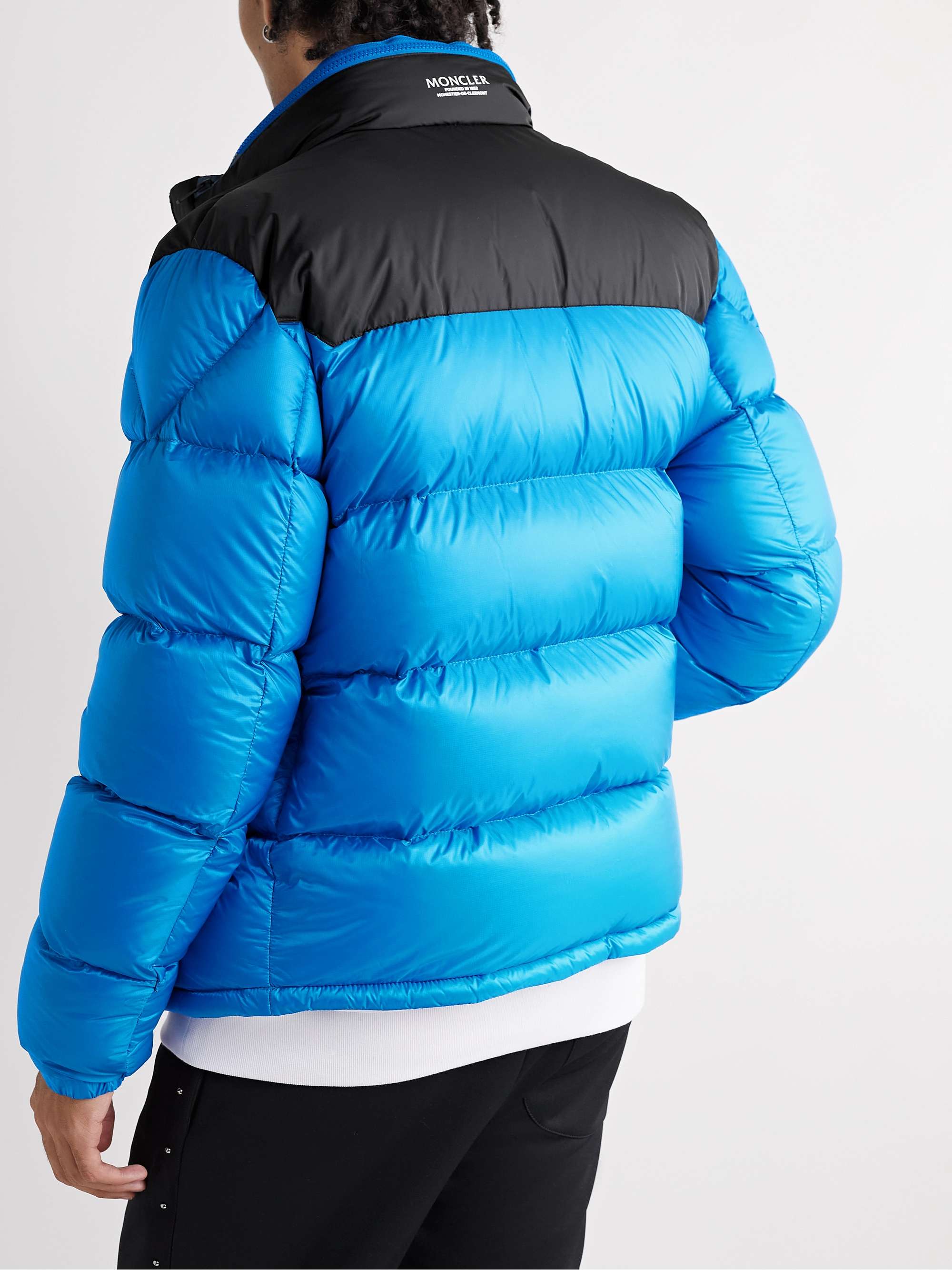 MONCLER Peuplier Logo-Appliquéd Quilted Shell and Ripstop Down Hooded Jacket