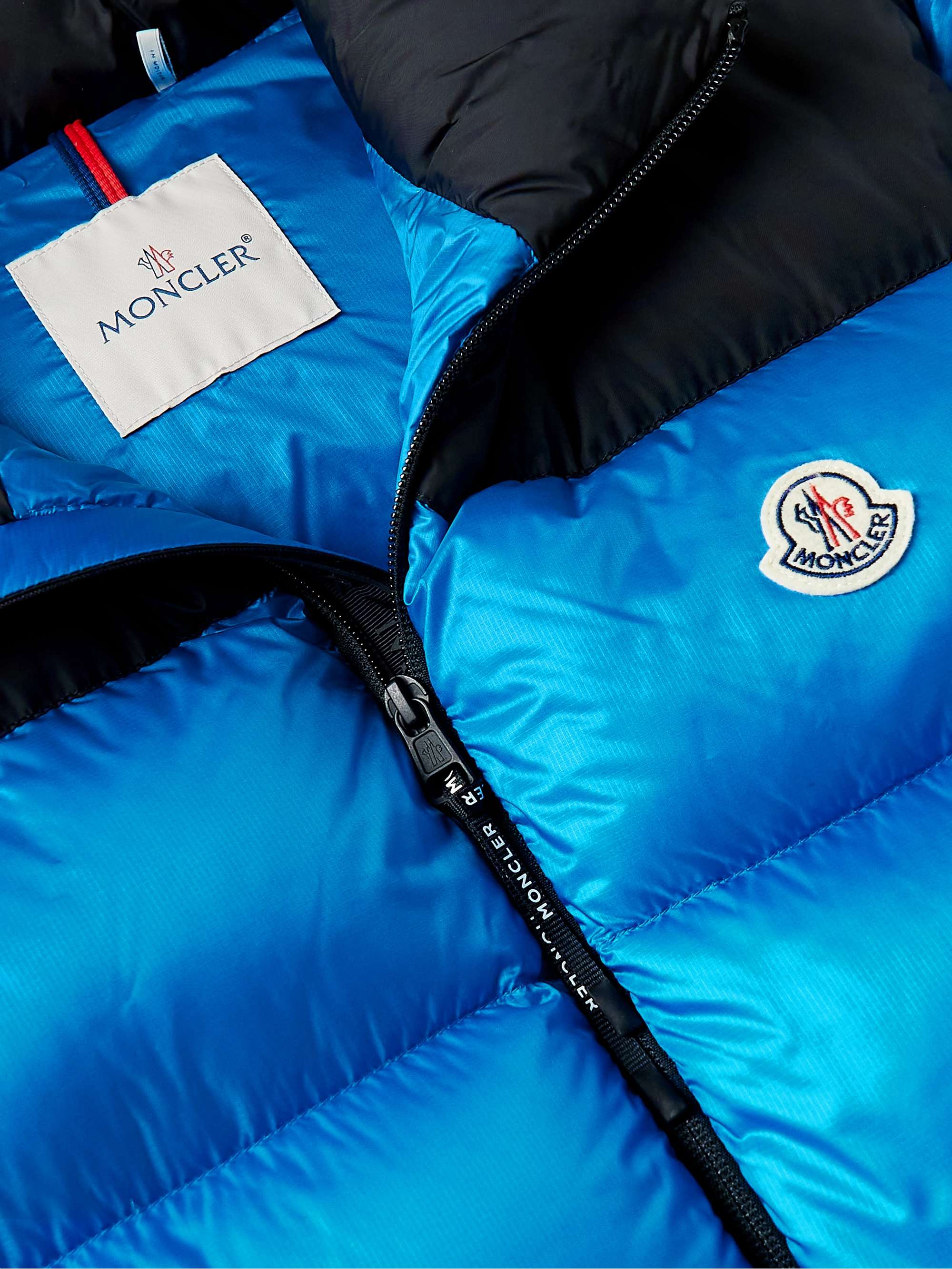 MONCLER Peuplier Logo-Appliquéd Quilted Shell and Ripstop Down Hooded Jacket
