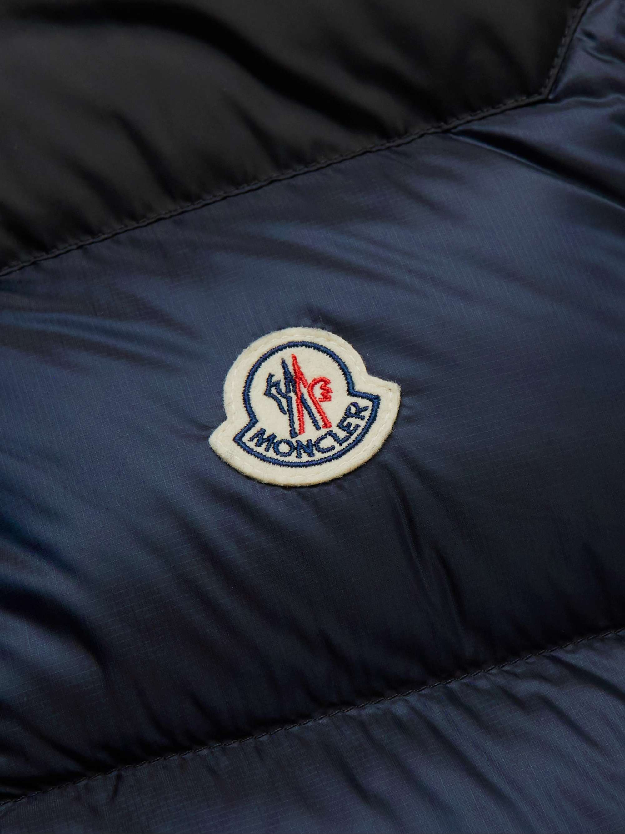 MONCLER Ophrys Logo-Appliquéd Colour-Block Quilted Shell and Ripstop ...