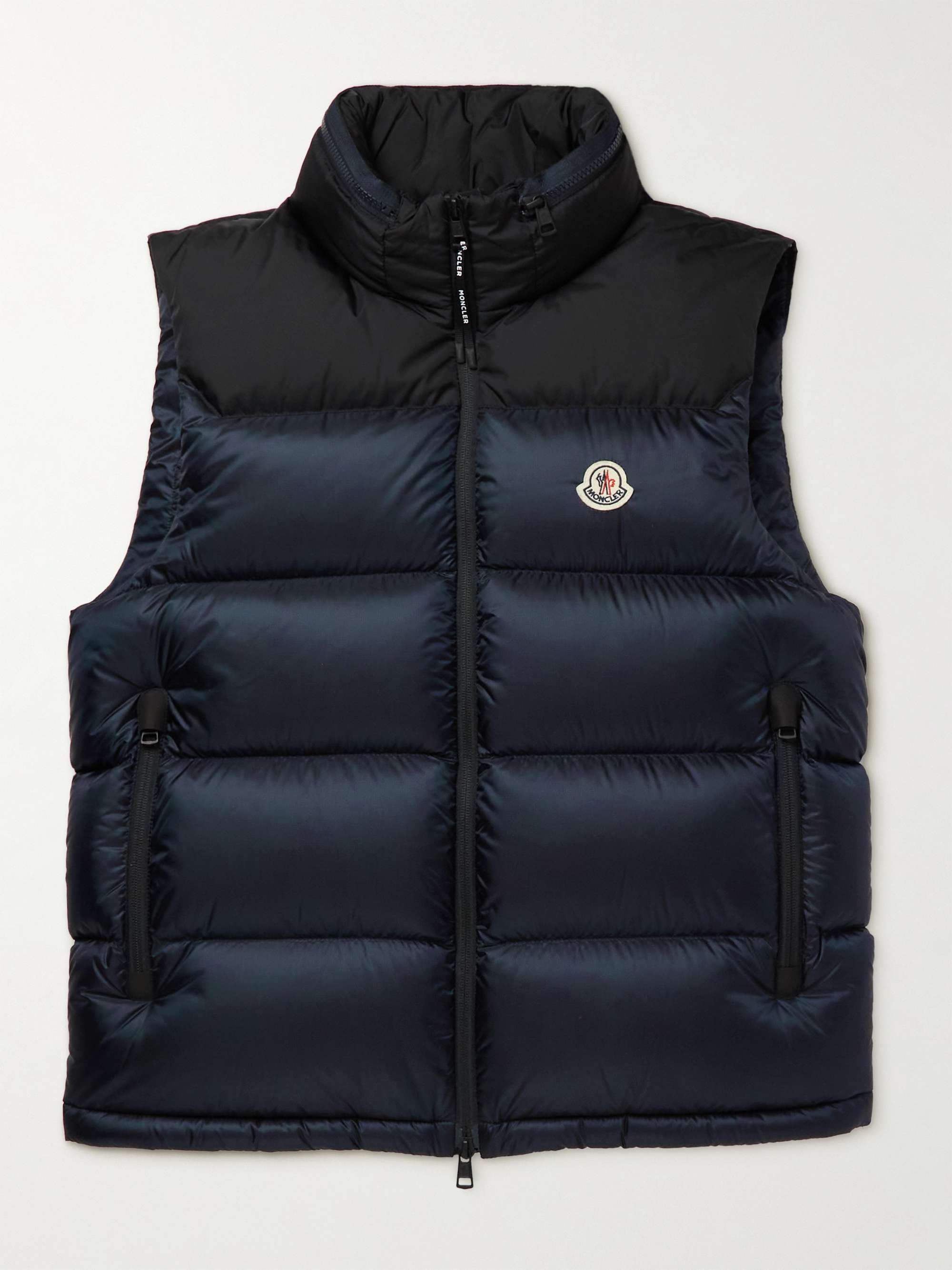 MONCLER Ophrys Logo-Appliquéd Colour-Block Quilted Shell and Ripstop ...