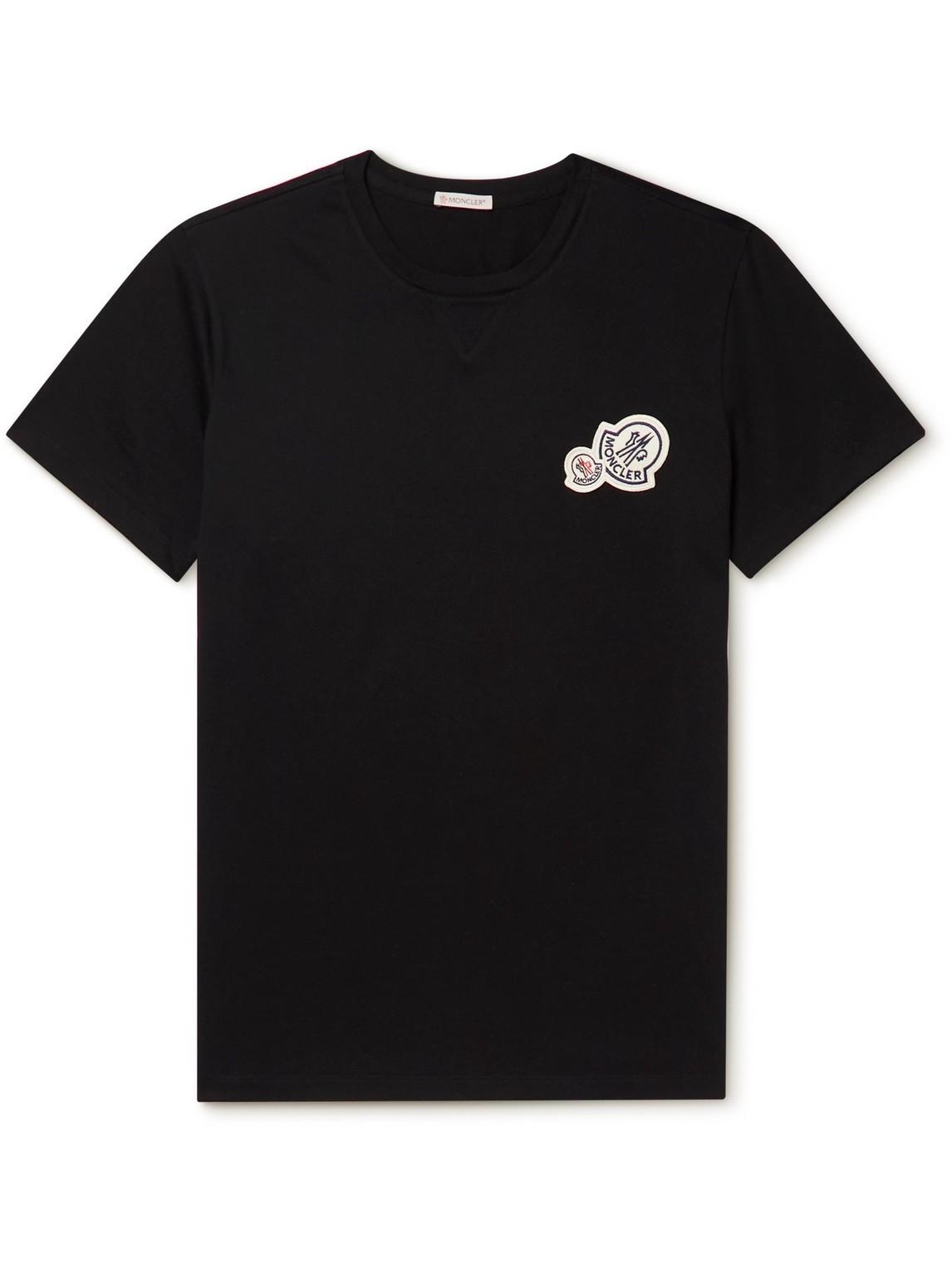 Moncler Logo-appliquéd Cotton-jersey T-shirt In Black