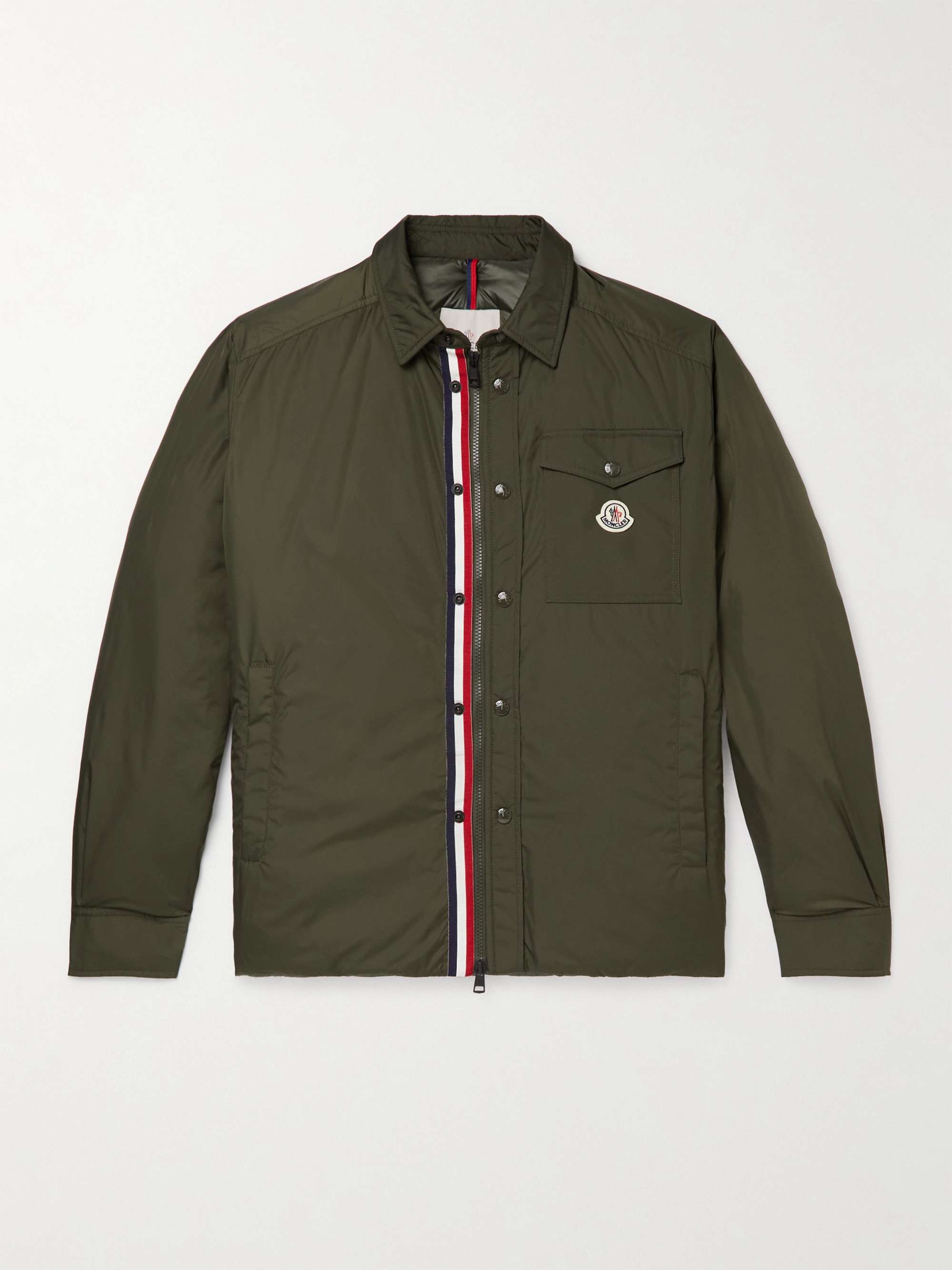 MONCLER Pyrole Grosgrain-Trimmed Nylon Down Overshirt