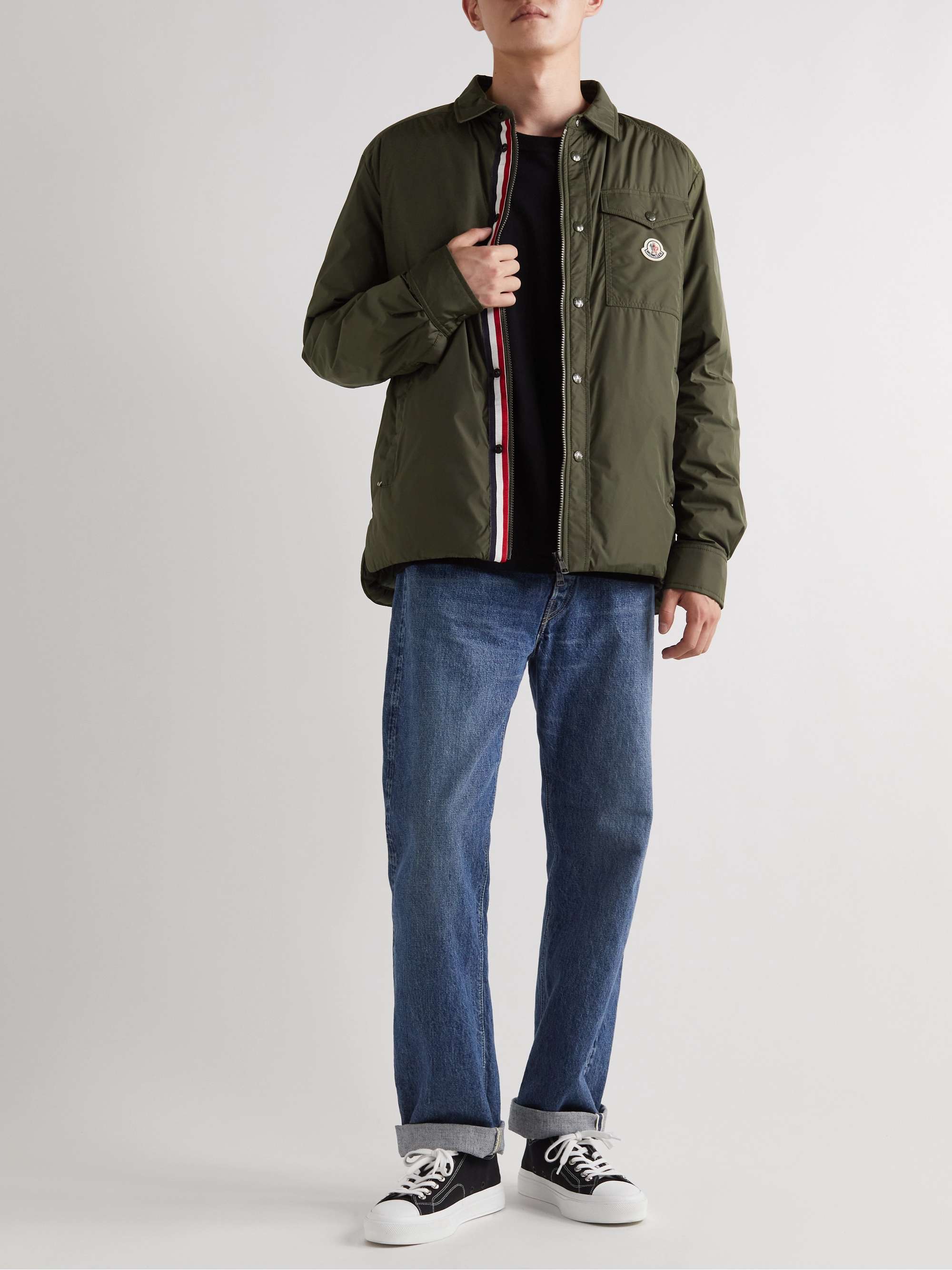 MONCLER Pyrole Grosgrain-Trimmed Nylon Down Overshirt