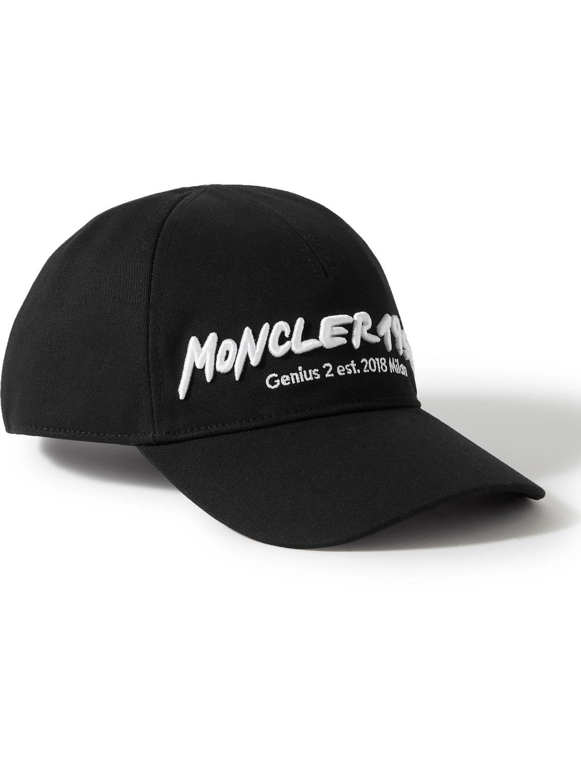 Shop Moncler Genius 2 Moncler 1952 Logo-embroidered Cotton-twill Baseball Cap In Black