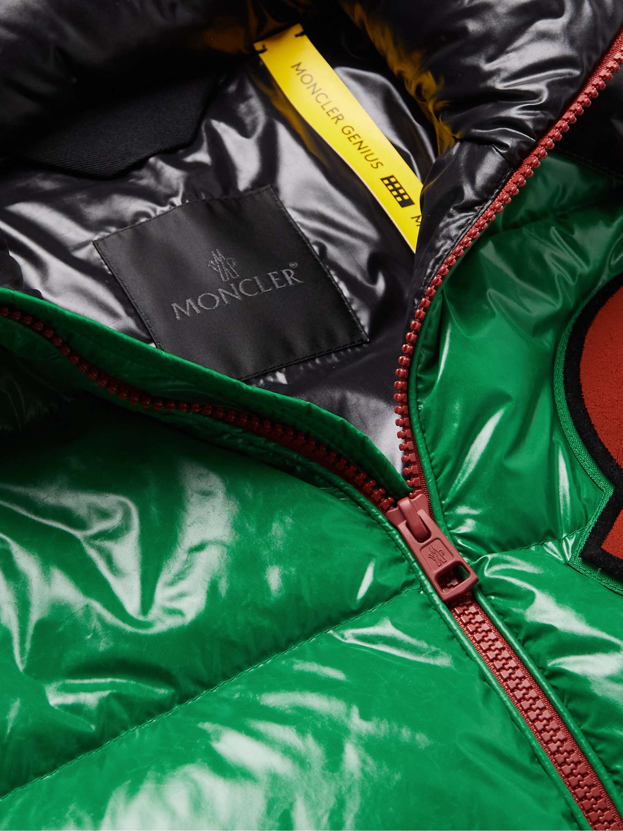 Moncler - Green down jacket with fur 1A0013954A81 - shop