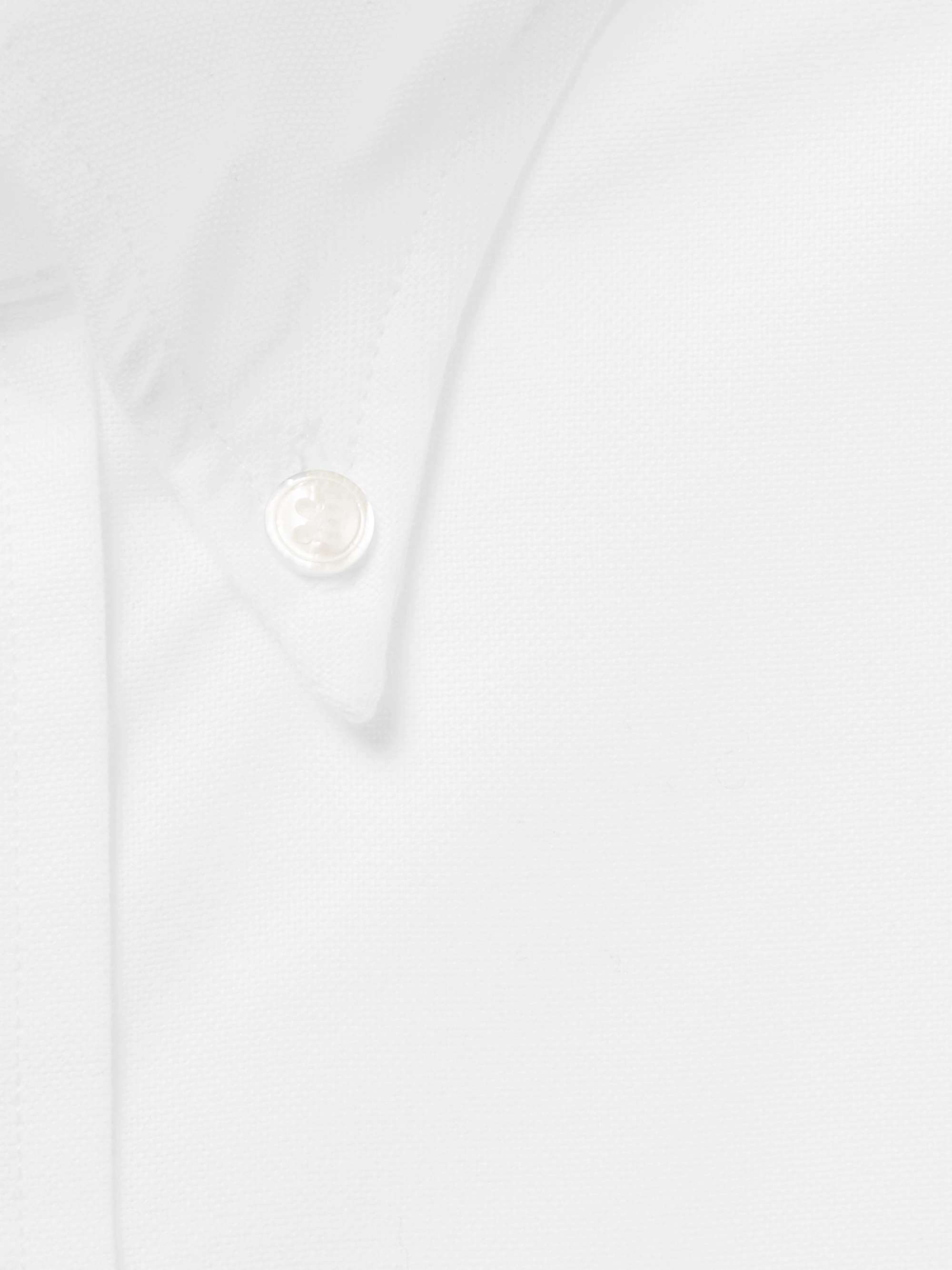 DRAKE'S White Button-Down Collar Cotton Oxford Shirt