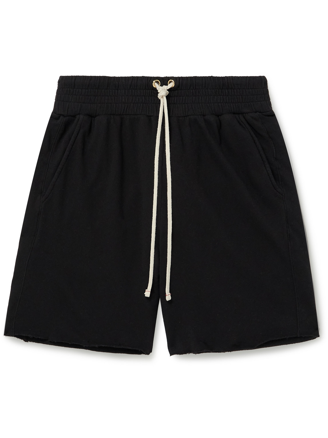 LES TIEN YACHT FRAYED ORGANIC COTTON-TERRY SHORTS