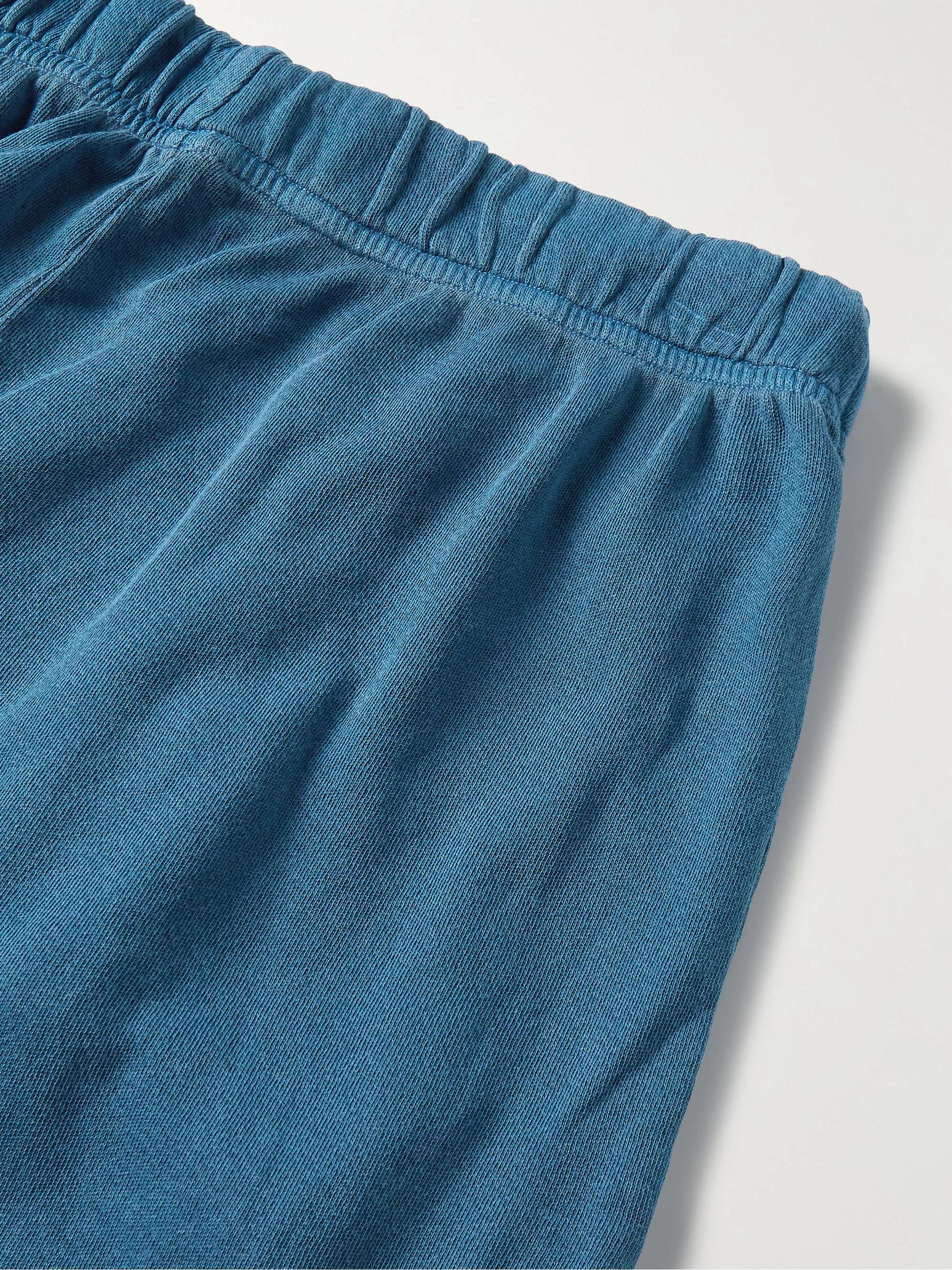 LES TIEN Puddle Straight-Leg Garment-Dyed Cotton-Jersey Sweatpants