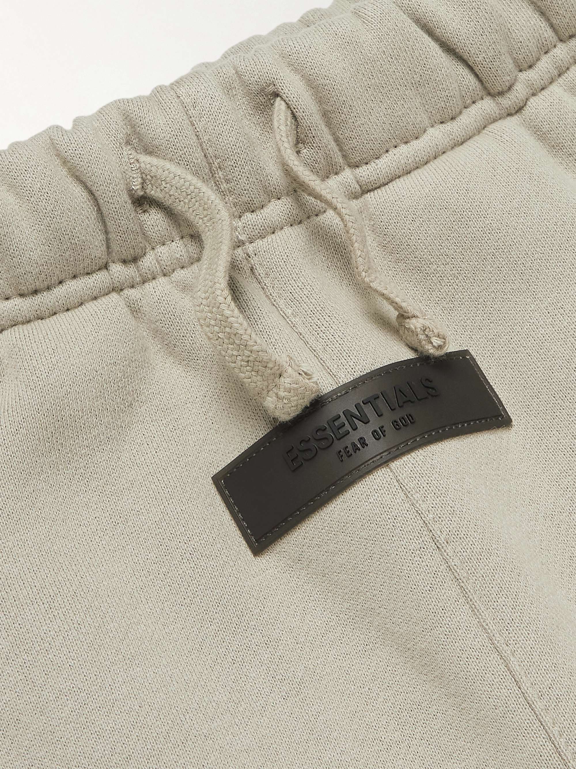 FEAR OF GOD ESSENTIALS KIDS Tapered Logo-Flocked Cotton-Blend Jersey Sweatpants