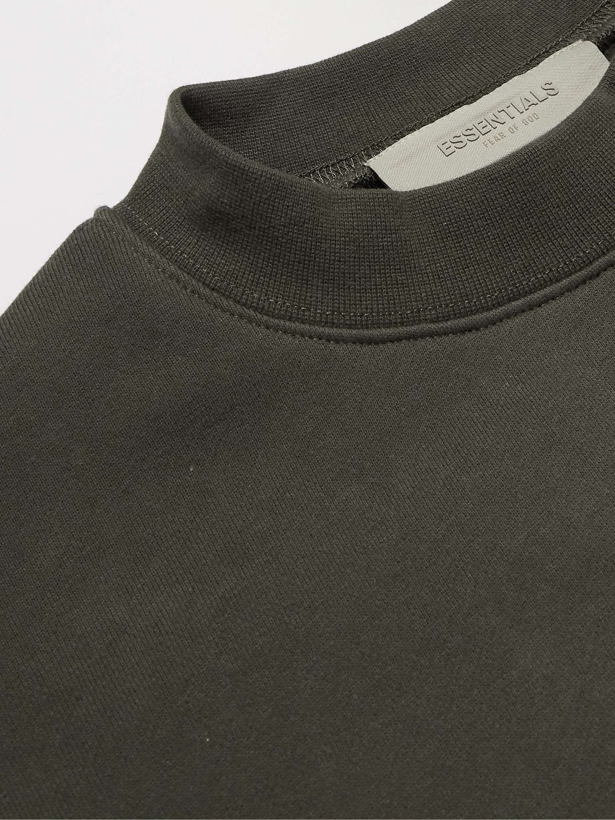 FEAR OF GOD ESSENTIALS KIDS سويت شيرت من مزيج قطن الجيرسي مُزيّن بشعار العلامة النافر